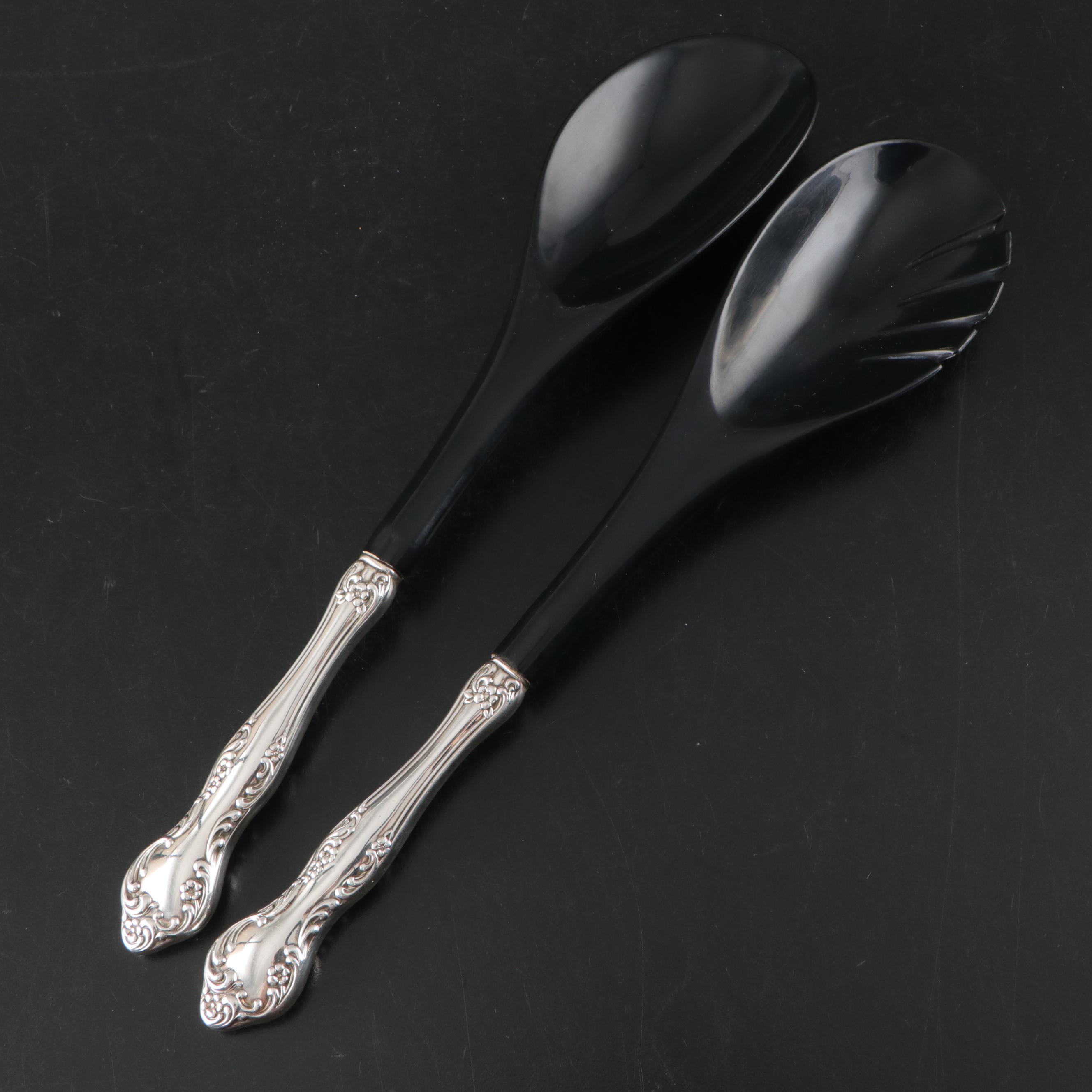 Pyrex Oval Baking Dish with Silver Plate Tongs and More Serving Utensils