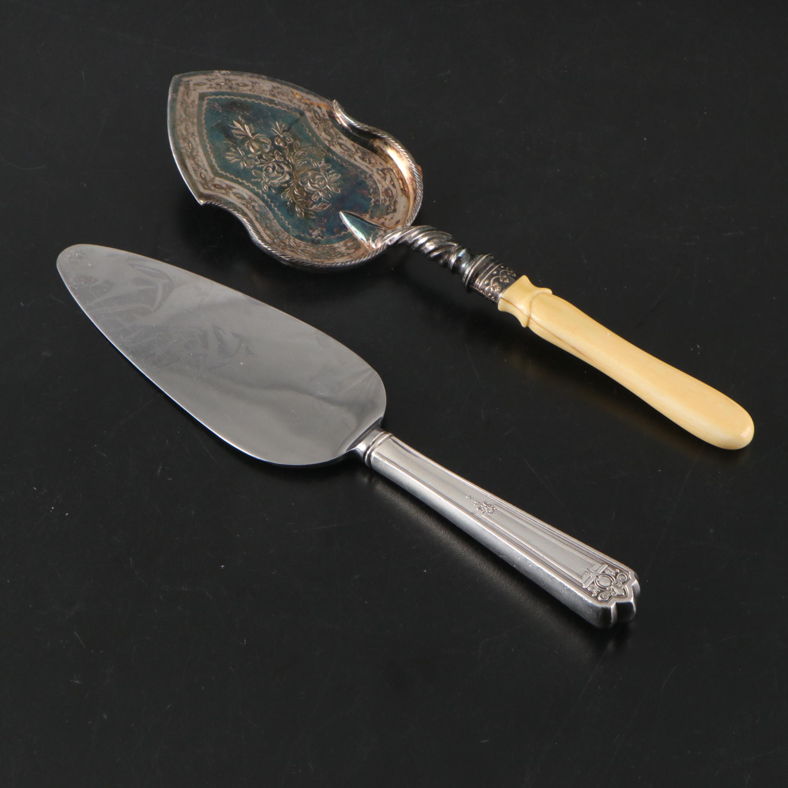 Pyrex Oval Baking Dish with Silver Plate Tongs and More Serving Utensils