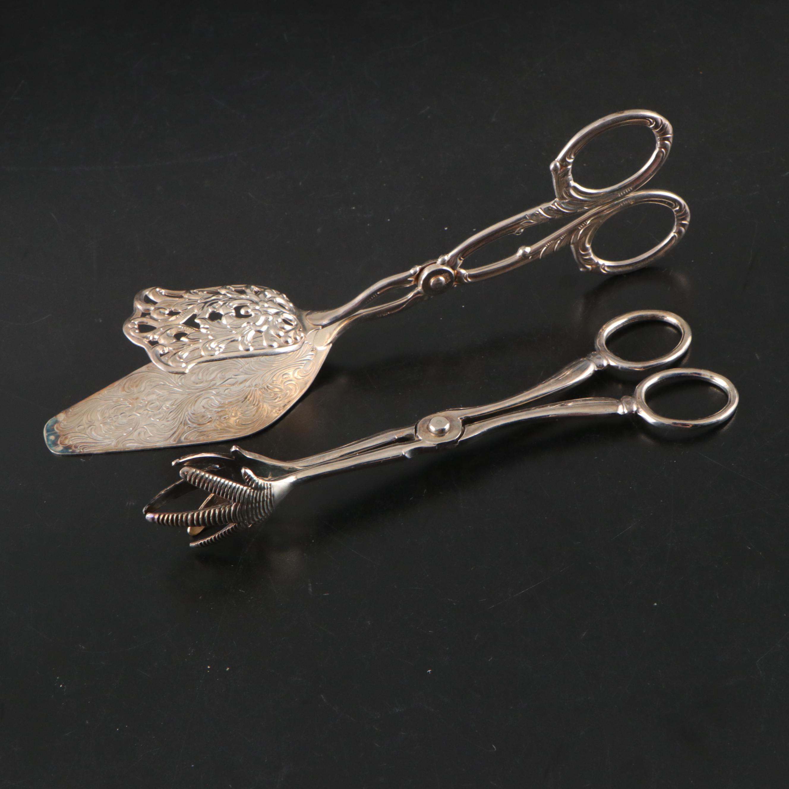 Pyrex Oval Baking Dish with Silver Plate Tongs and More Serving Utensils