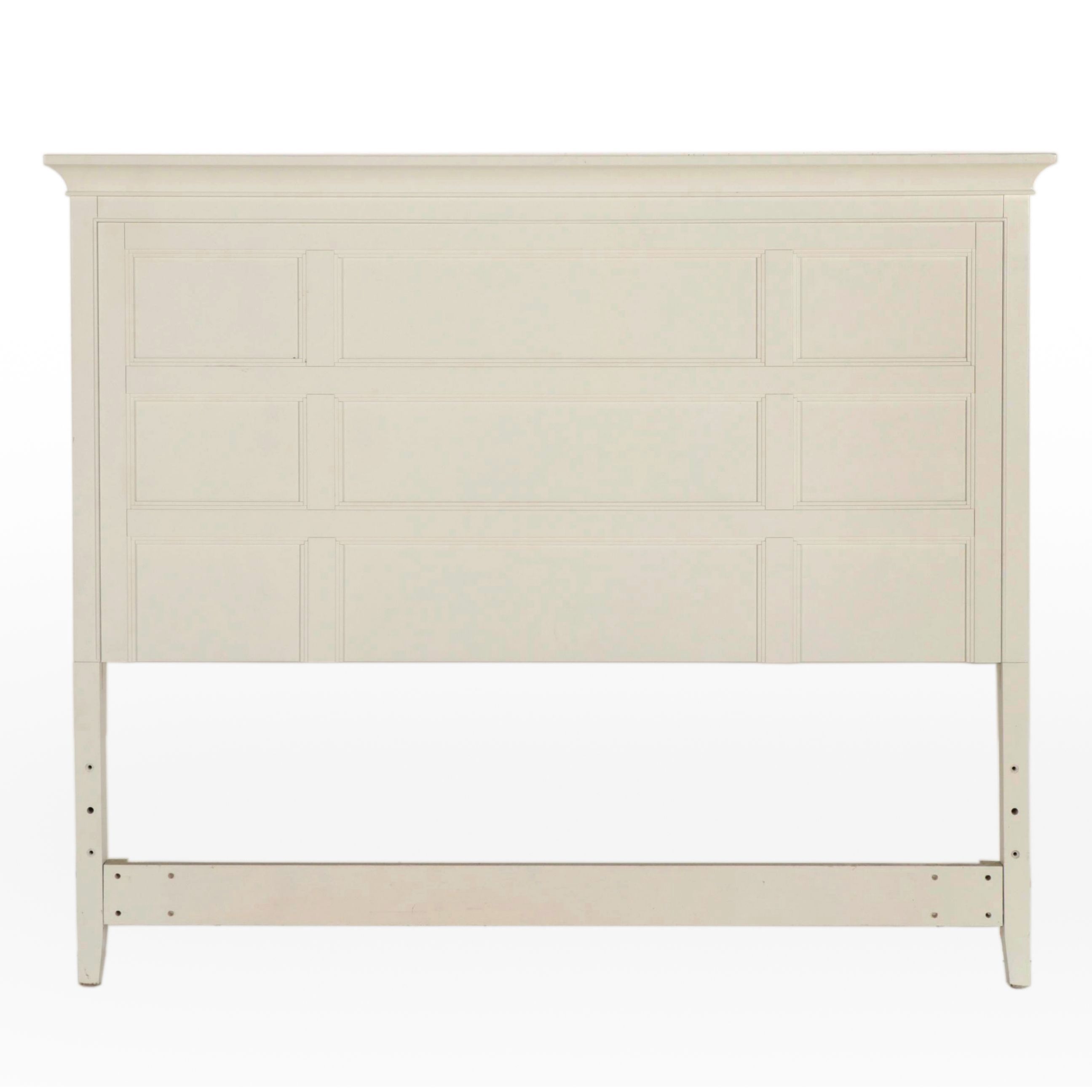 Contemporary Painted Wood Panel Queen Size Headboard