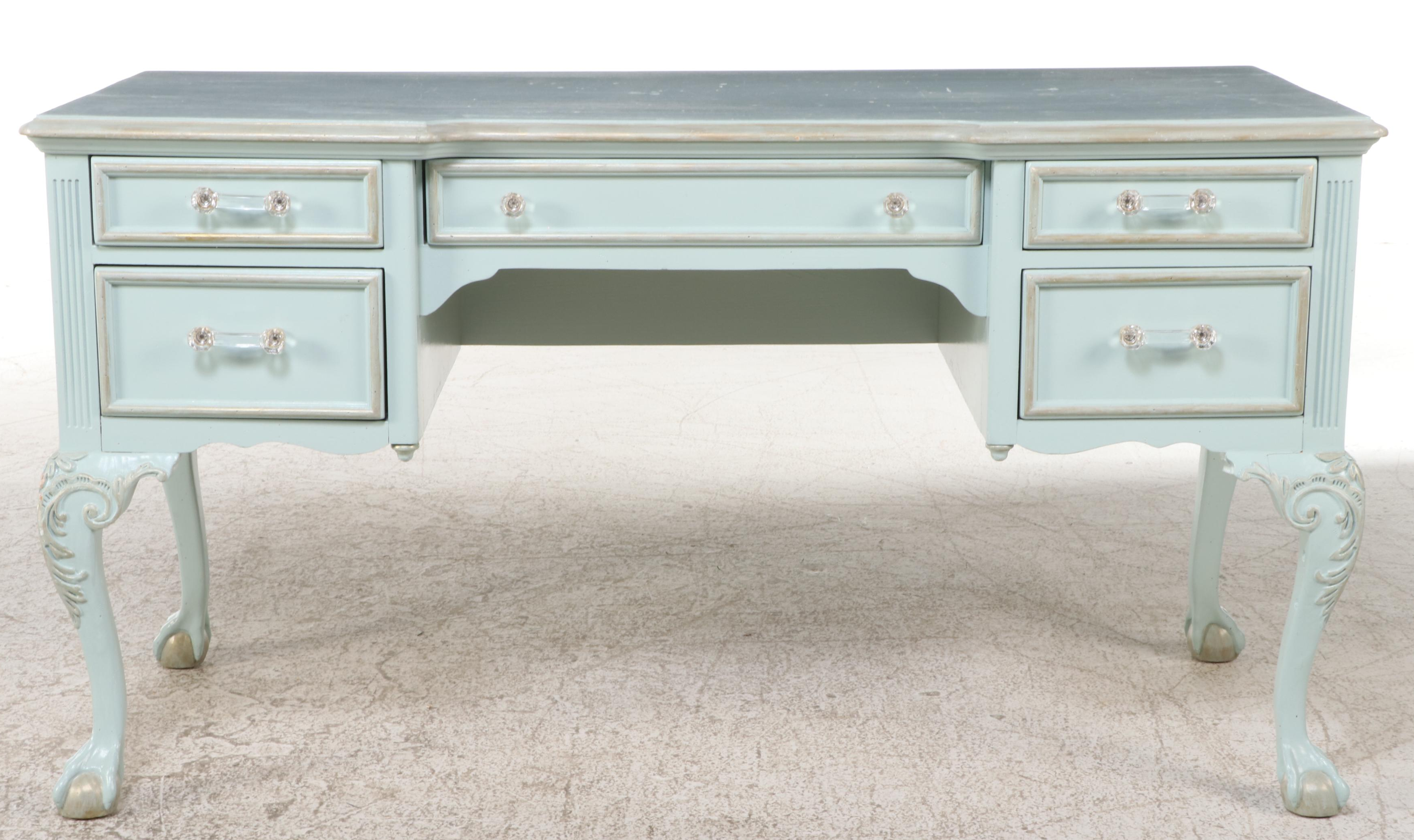 Link-Taylor Chippendale Style Painted Desk and Young Hinkle Side Chair