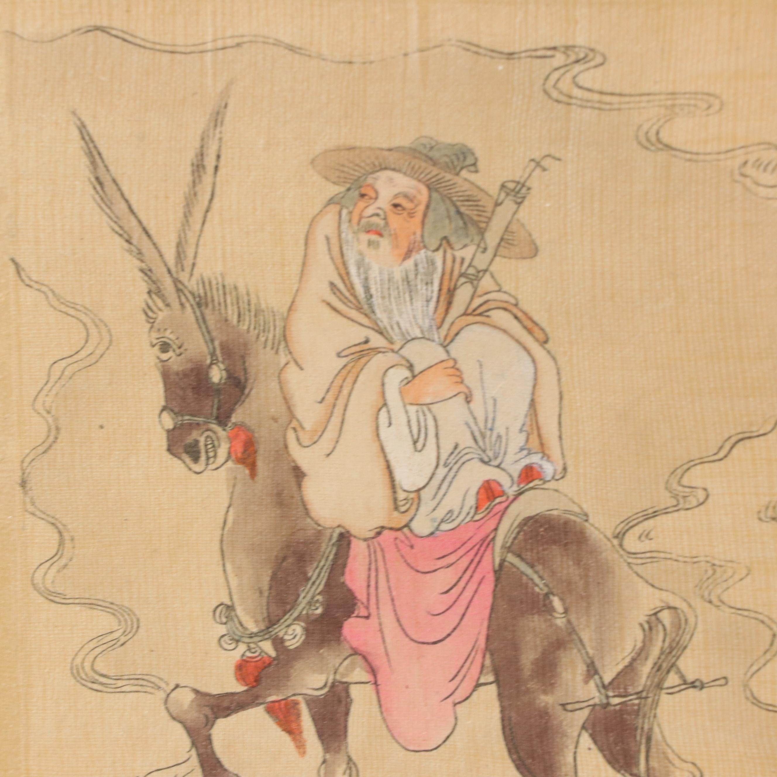 Gouache Painting Portraits of Chinese Mythological Figures, 20th Century