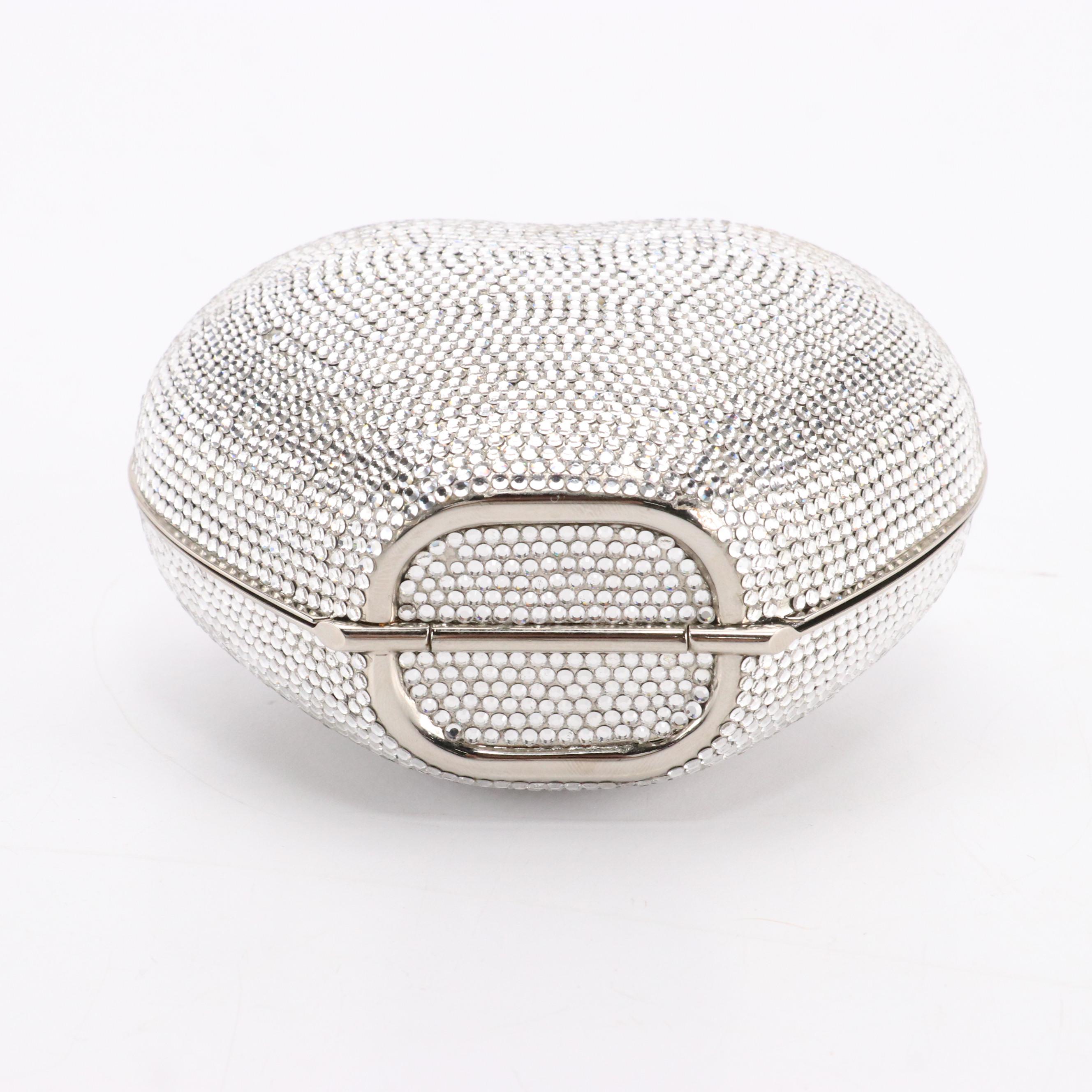 Judith Leiber Crystal Heart Convertible Clutch with Gemstone Clasp
