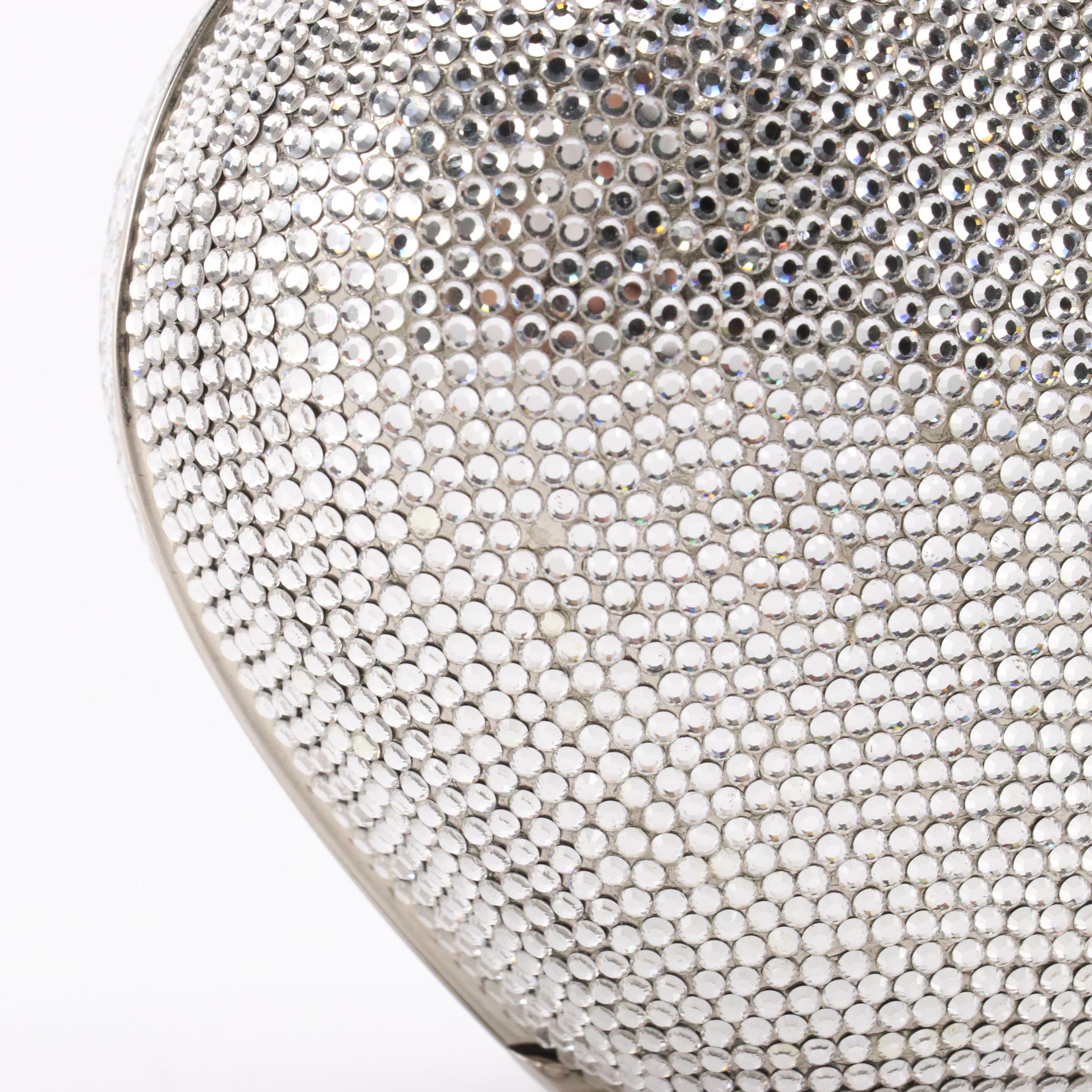 Judith Leiber Crystal Heart Convertible Clutch with Gemstone Clasp