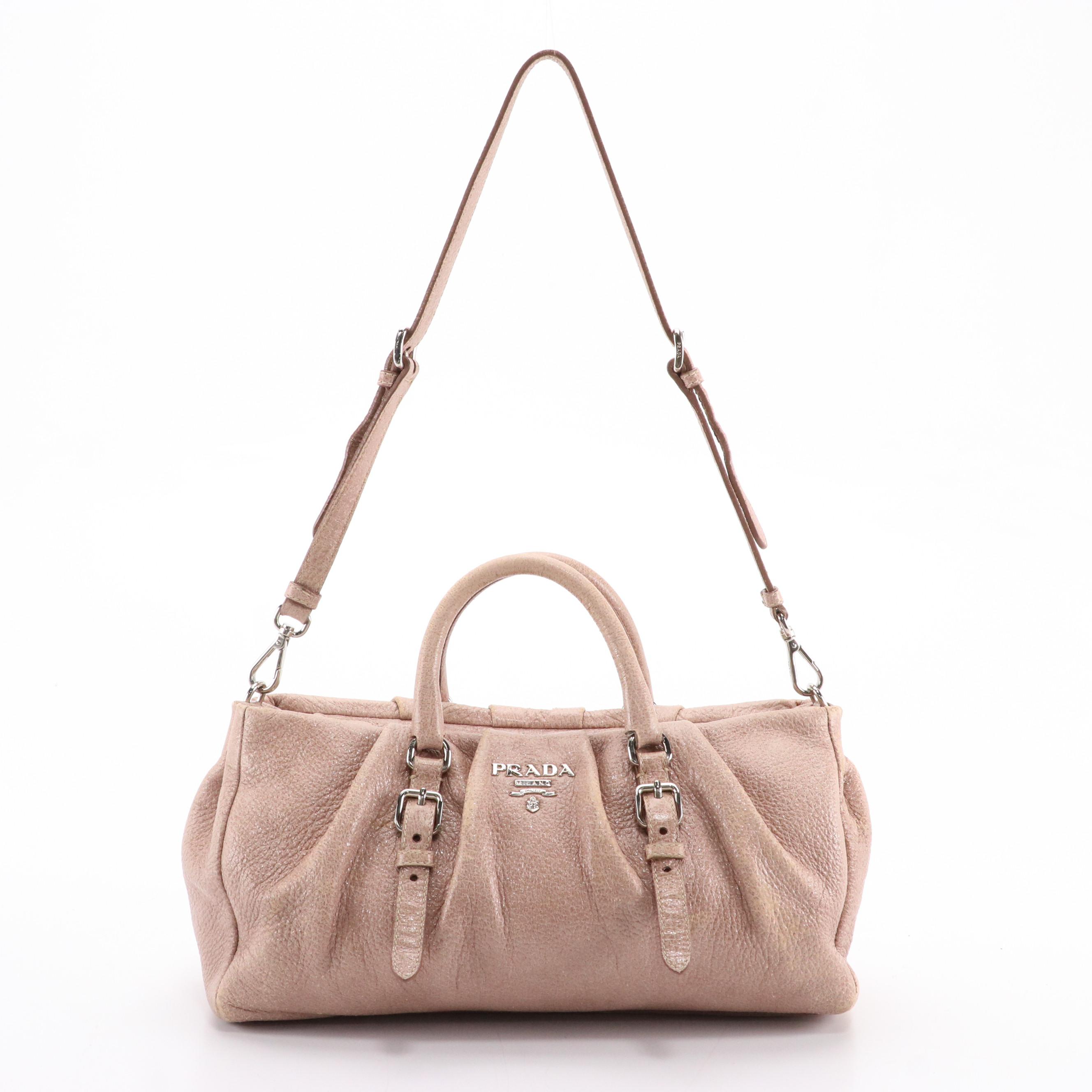 Prada Shimmery Leather Shoulder Bag