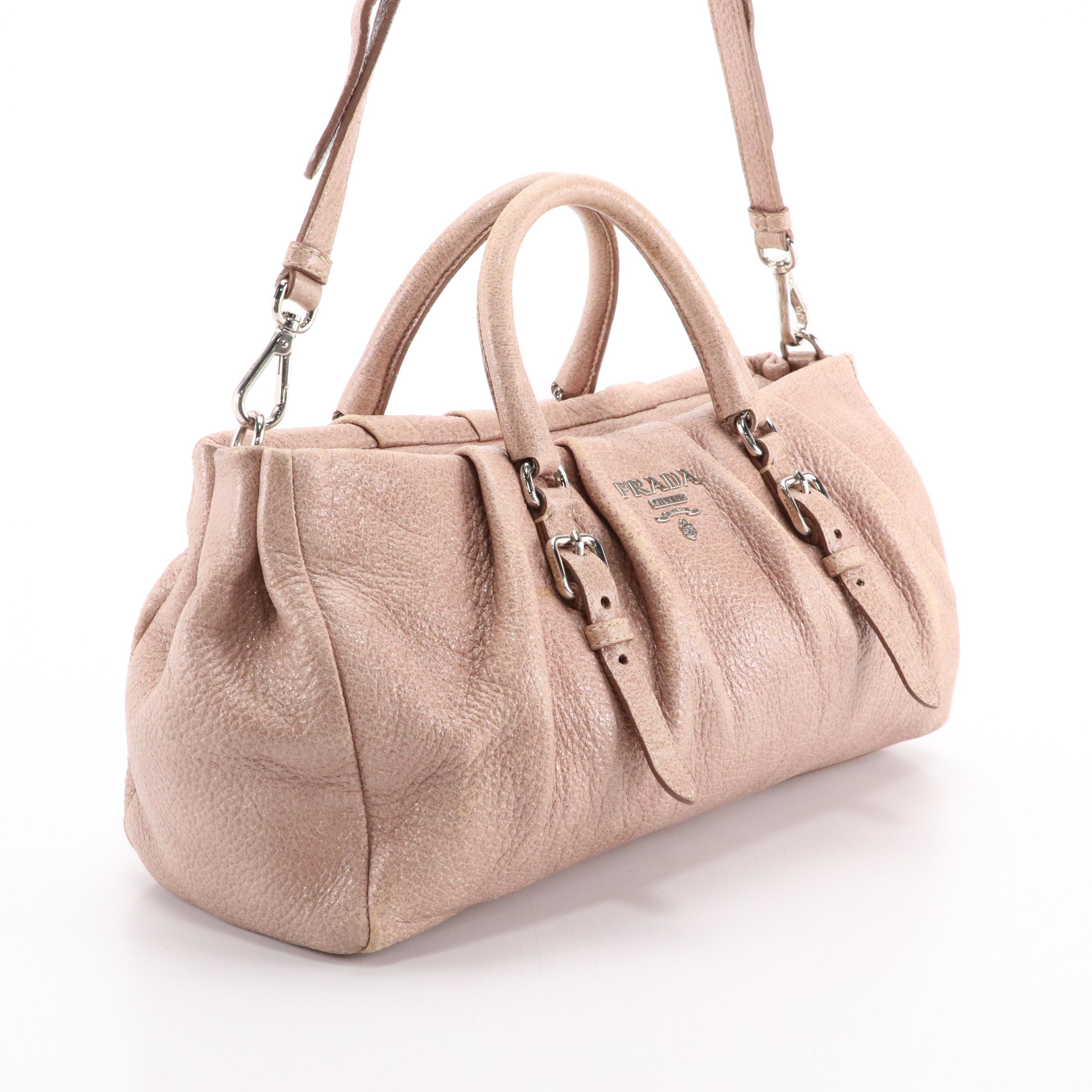 Prada Shimmery Leather Shoulder Bag