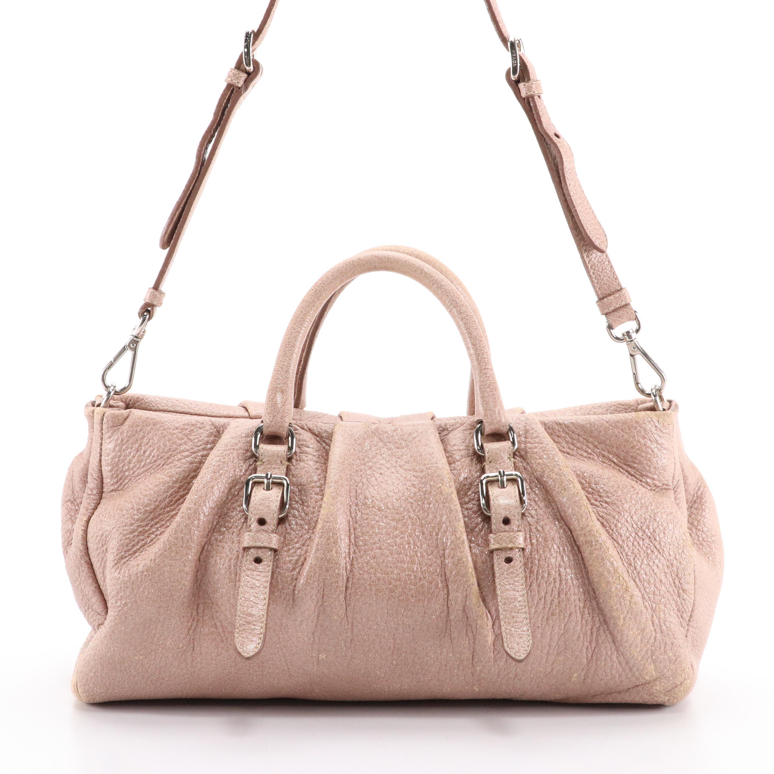 Prada Shimmery Leather Shoulder Bag