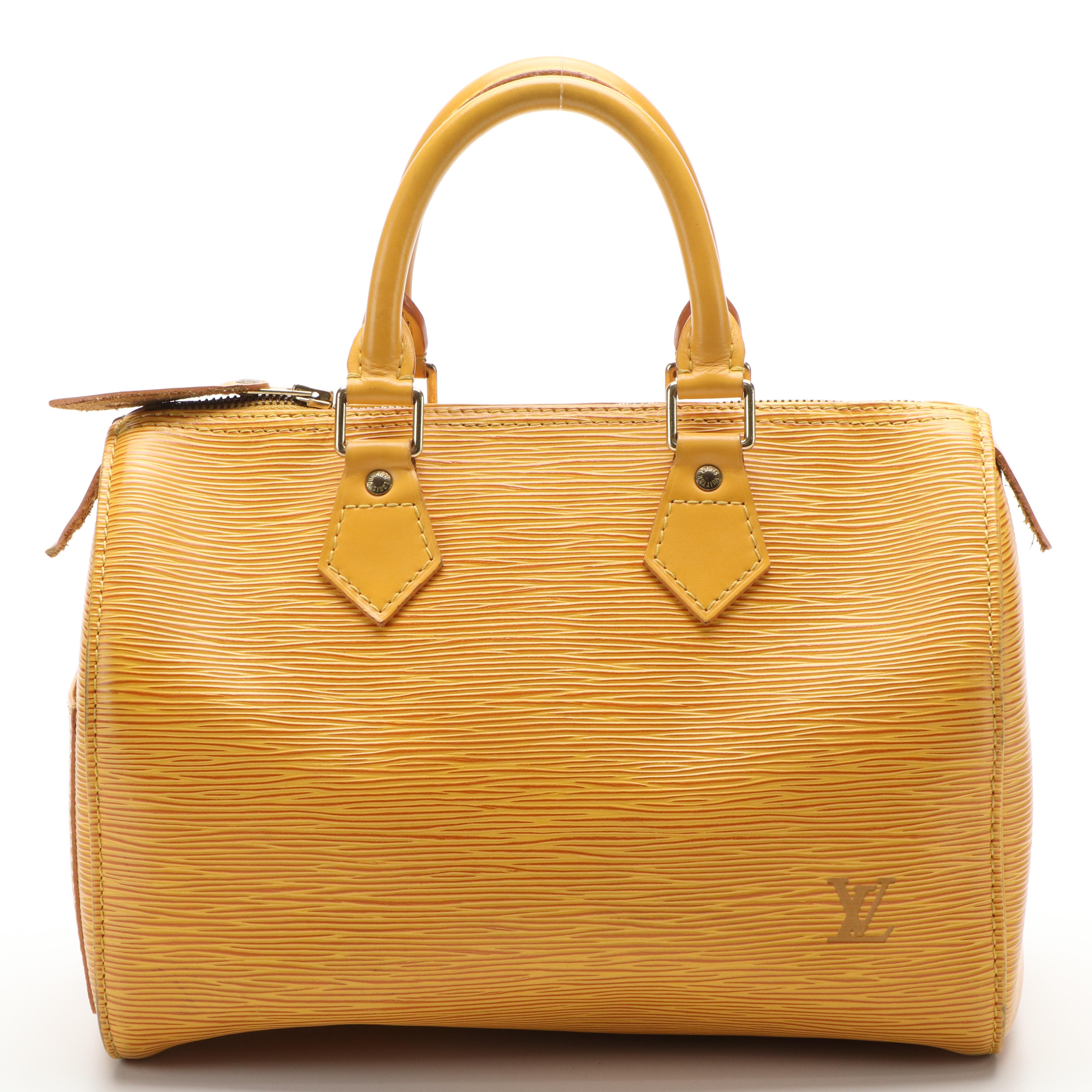 Louis Vuitton Speedy 28 Handbag in Yellow Epi Leather