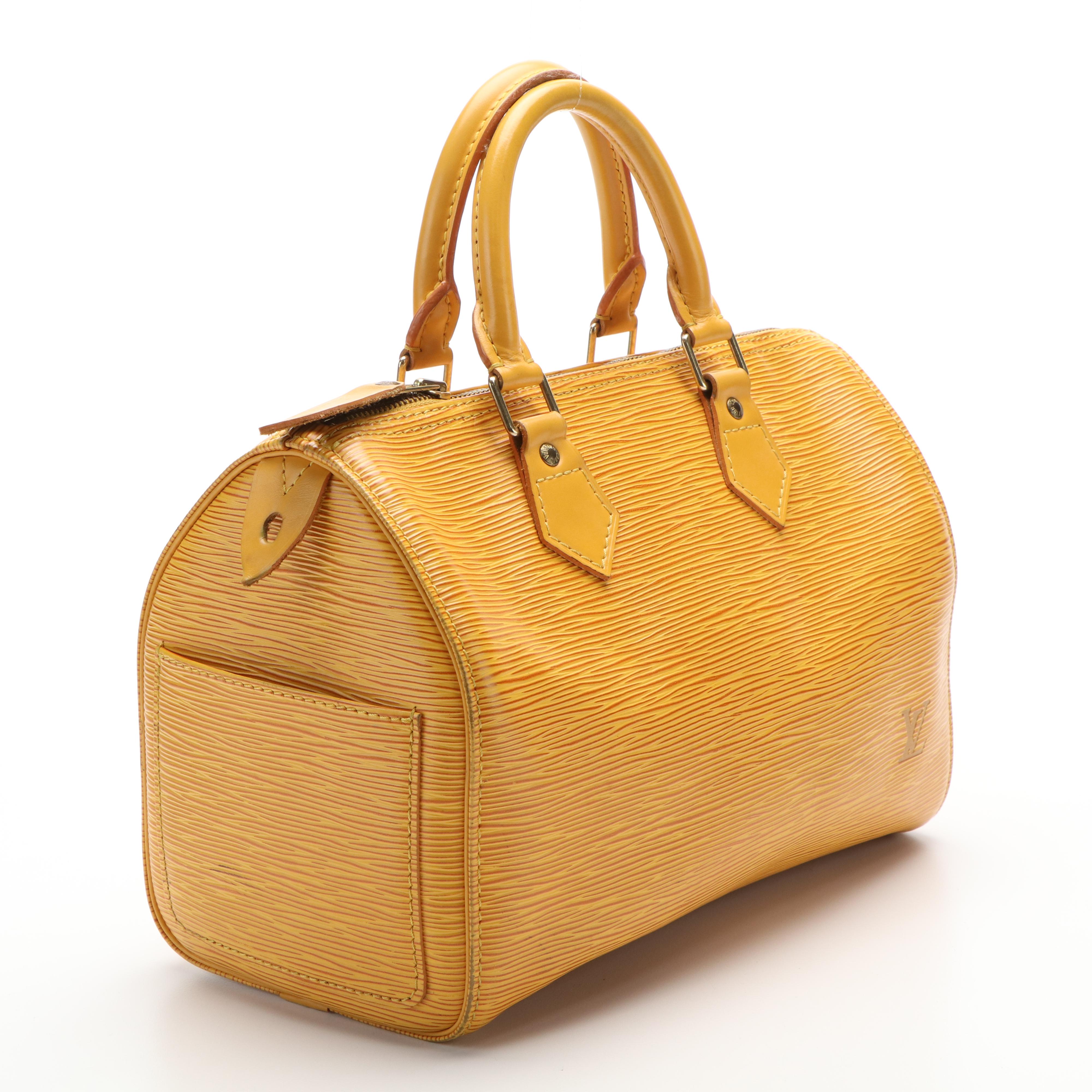 Louis Vuitton Speedy 28 Handbag in Yellow Epi Leather