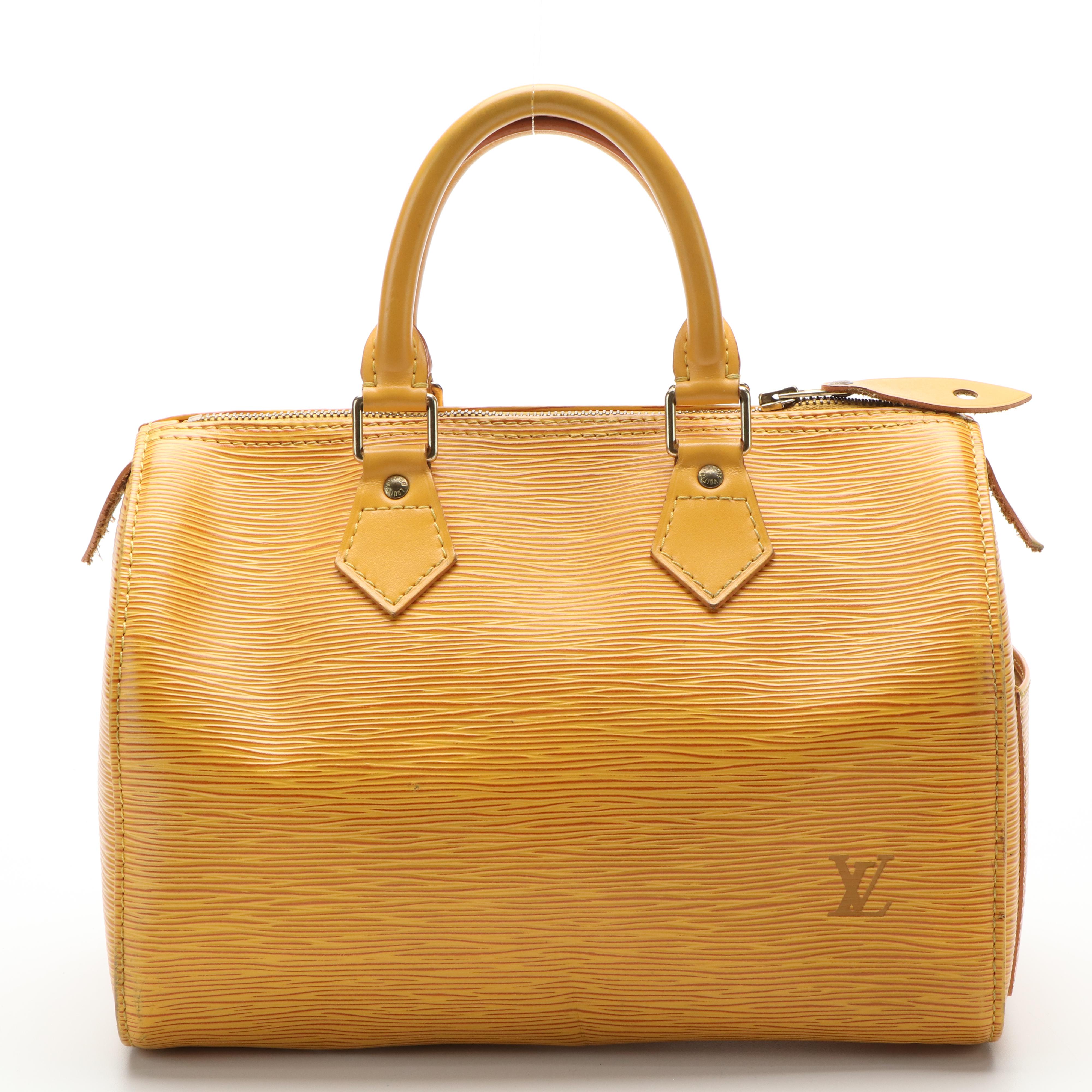 Louis Vuitton Speedy 28 Handbag in Yellow Epi Leather