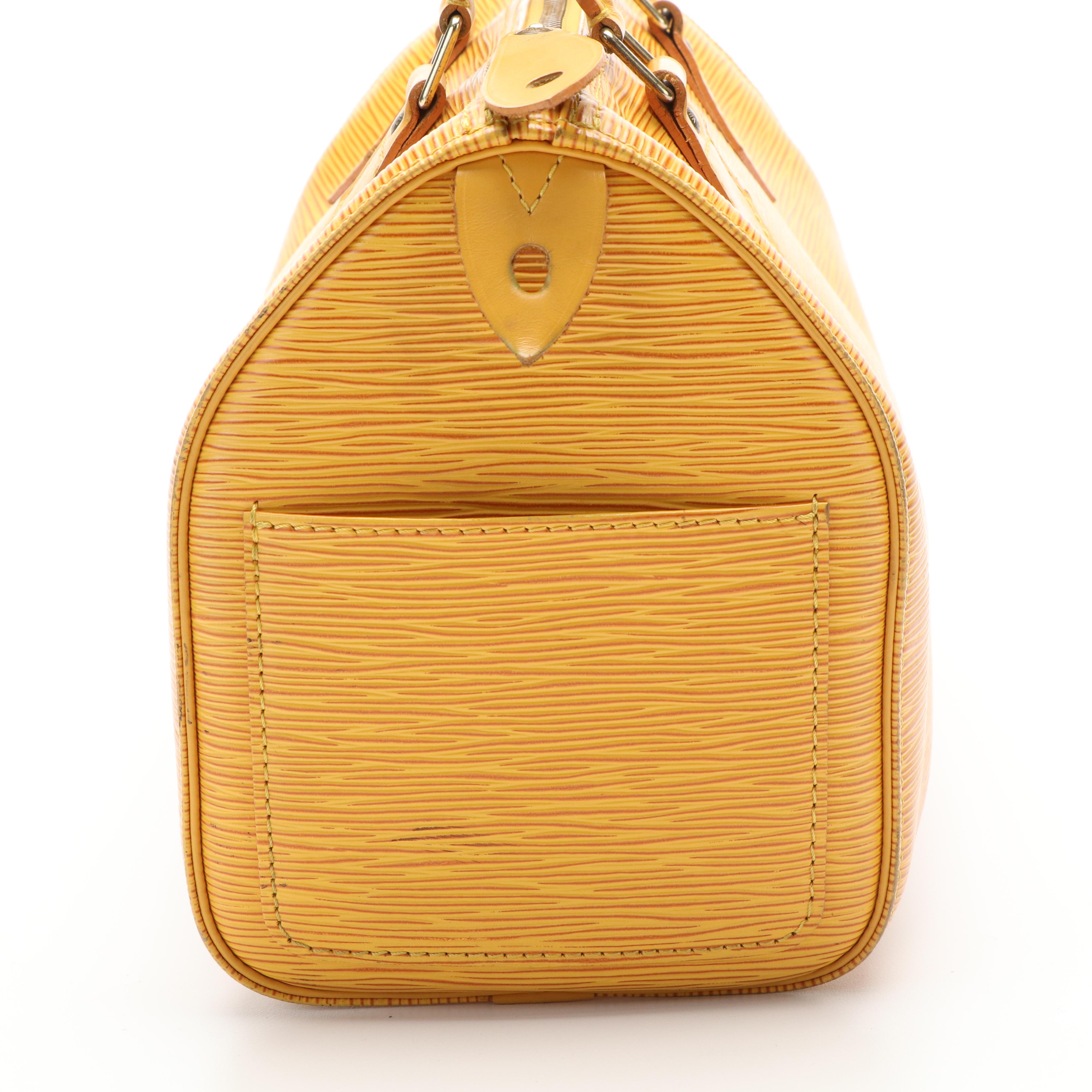Louis Vuitton Speedy 28 Handbag in Yellow Epi Leather