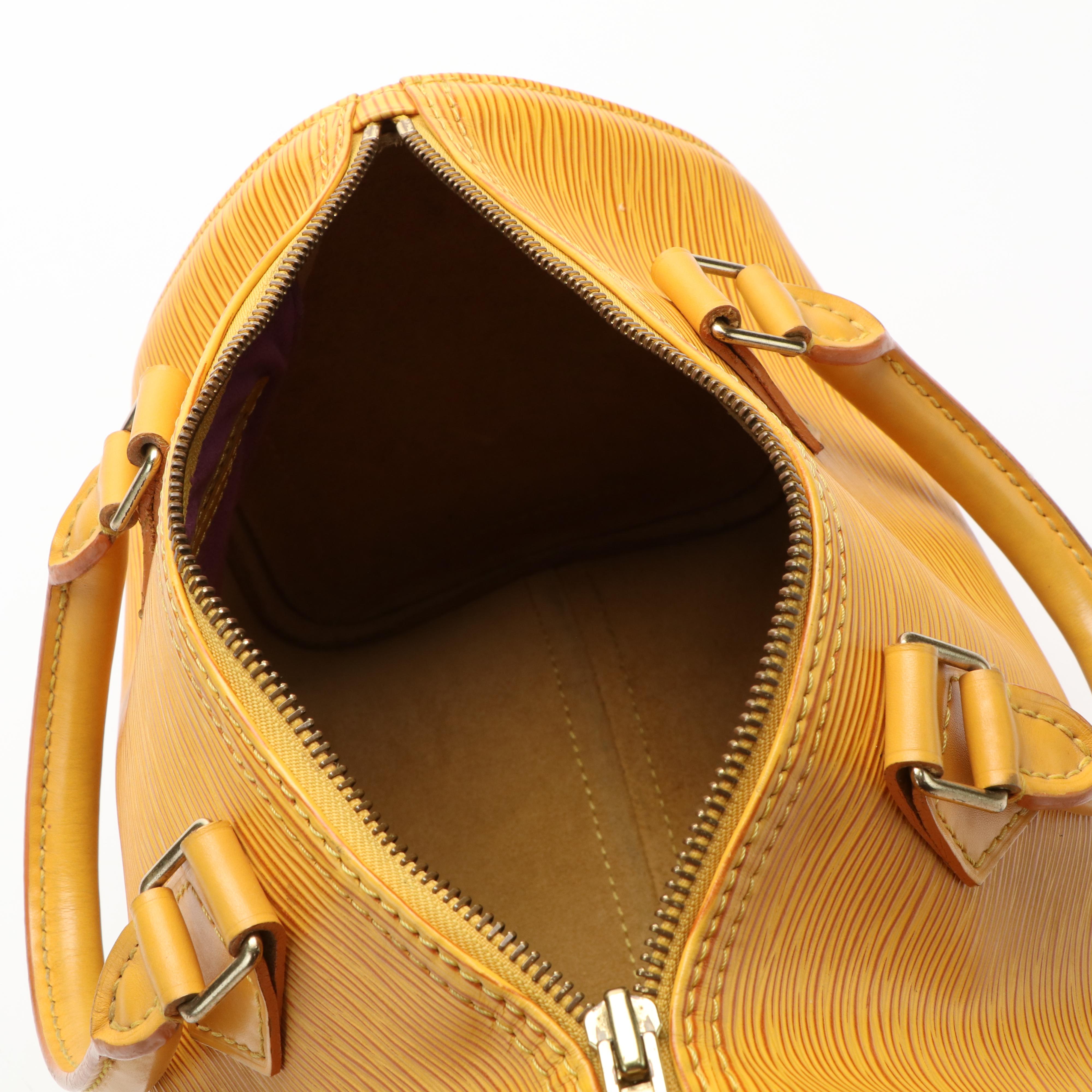 Louis Vuitton Speedy 28 Handbag in Yellow Epi Leather