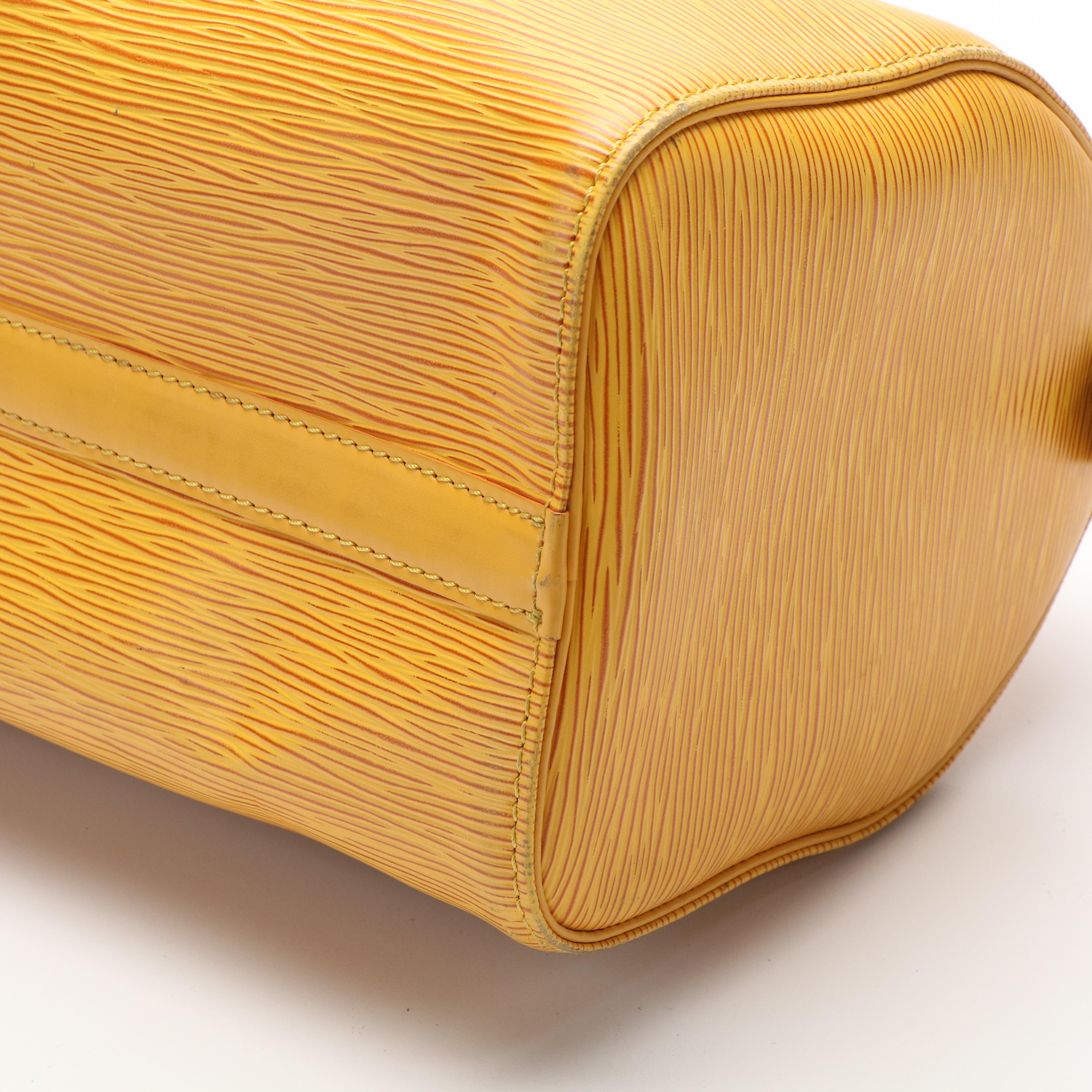 Louis Vuitton Speedy 28 Handbag in Yellow Epi Leather