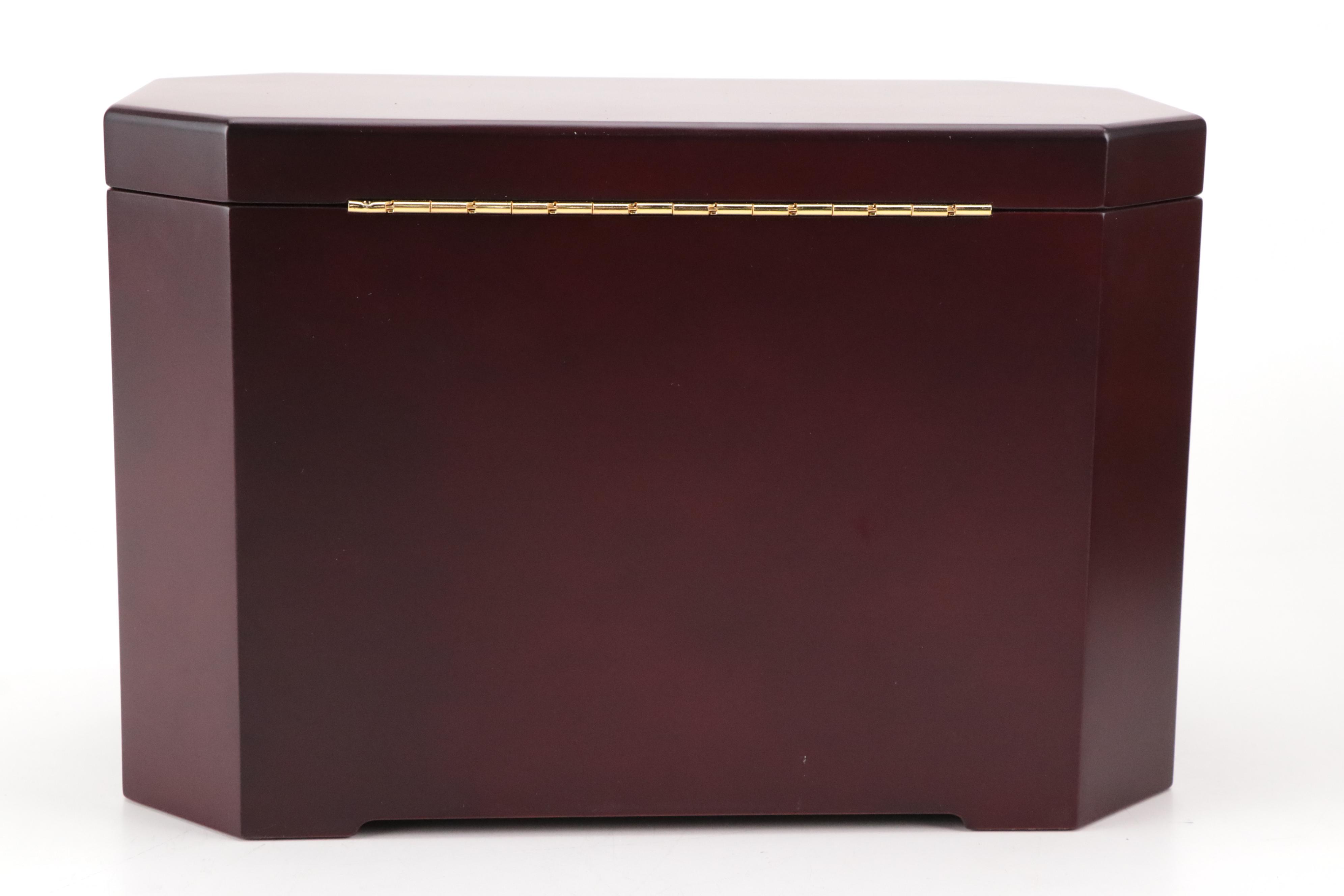 Jere Cherry Finish Wood Jewelry Box