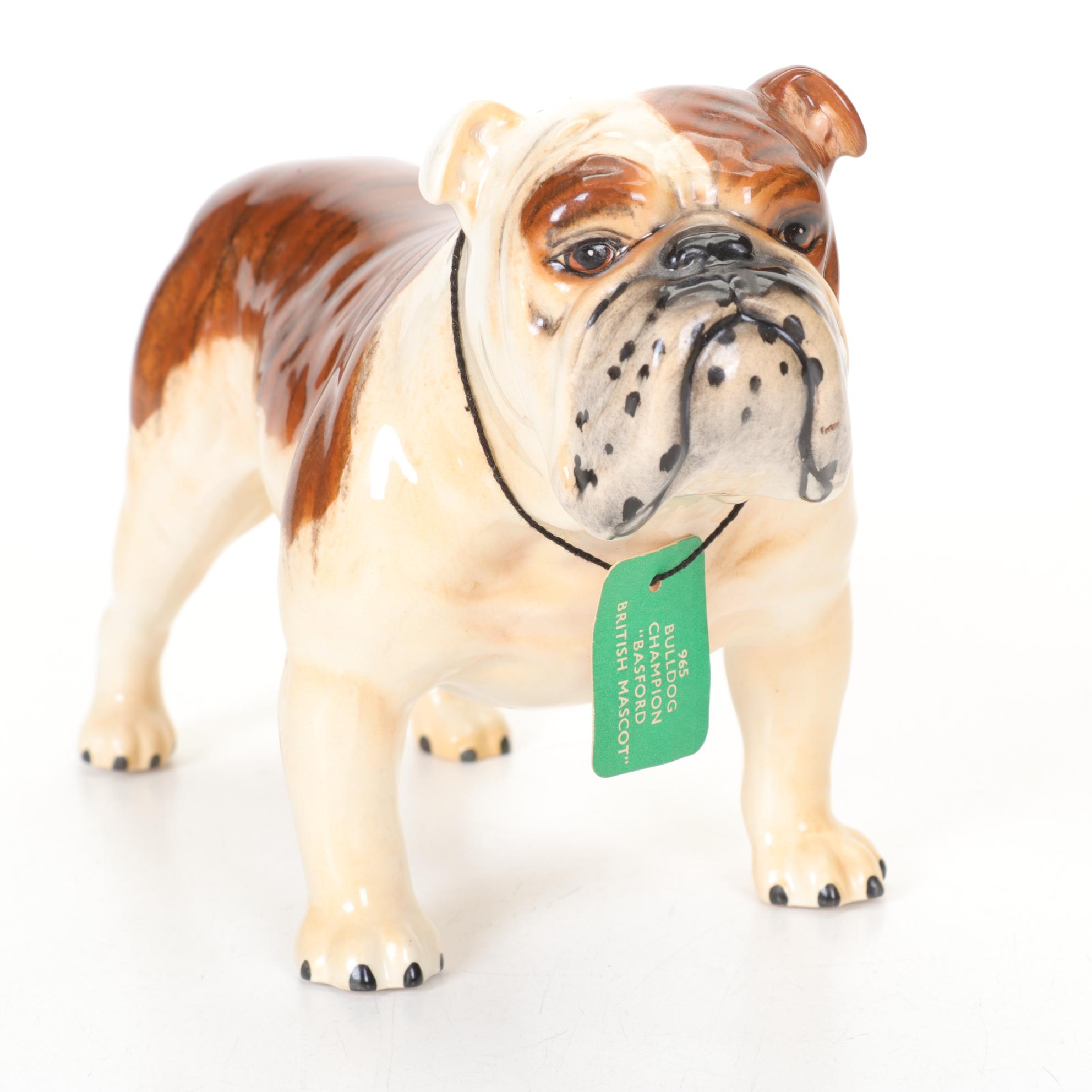 Beswick "Basford British Mascot" Ceramic Bulldog Figurine, Early 20th Century