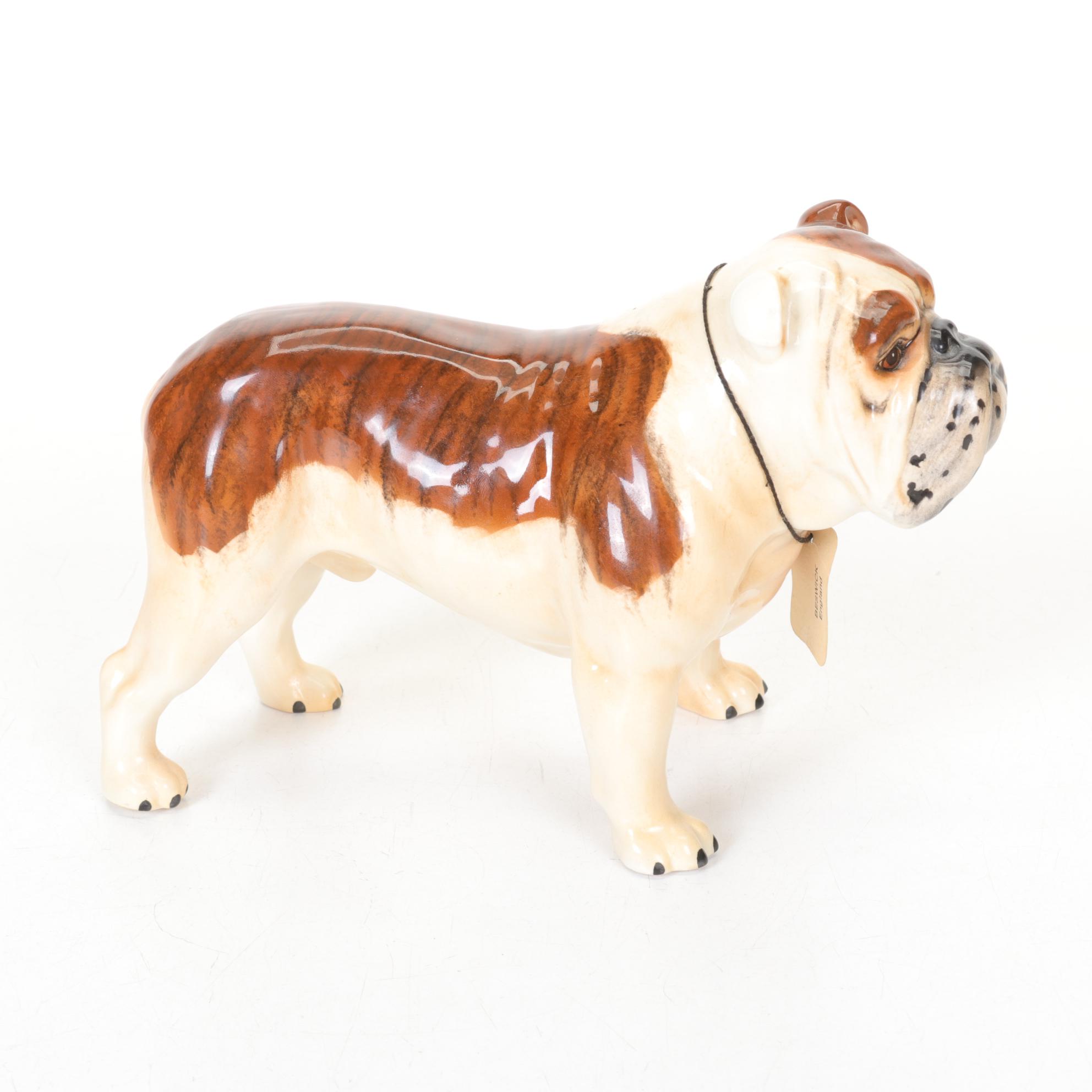Beswick "Basford British Mascot" Ceramic Bulldog Figurine, Early 20th Century