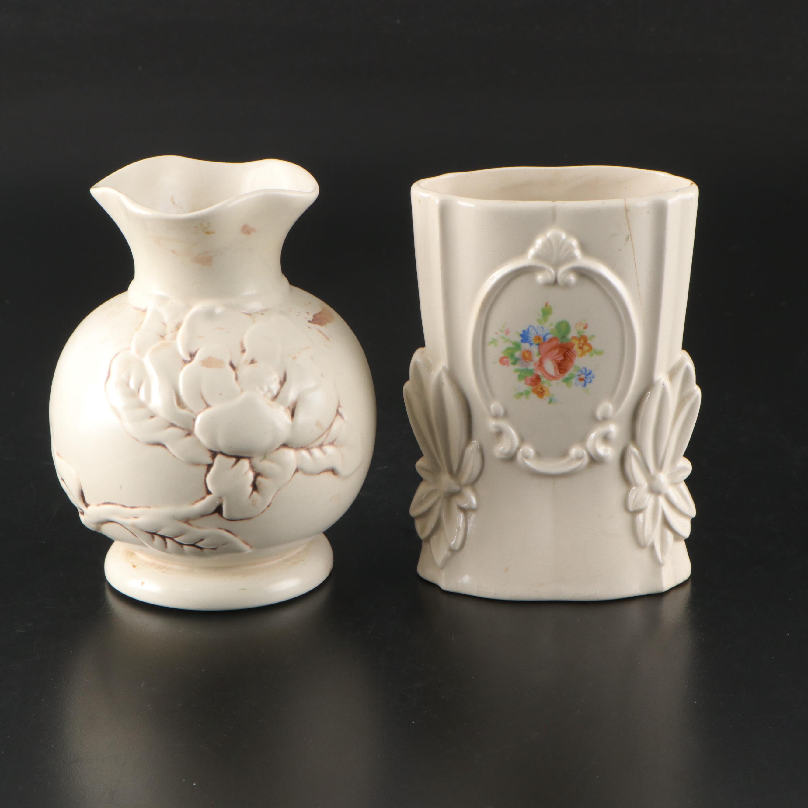 Weller and More American Art Pottery Floral and White Vases and Planters