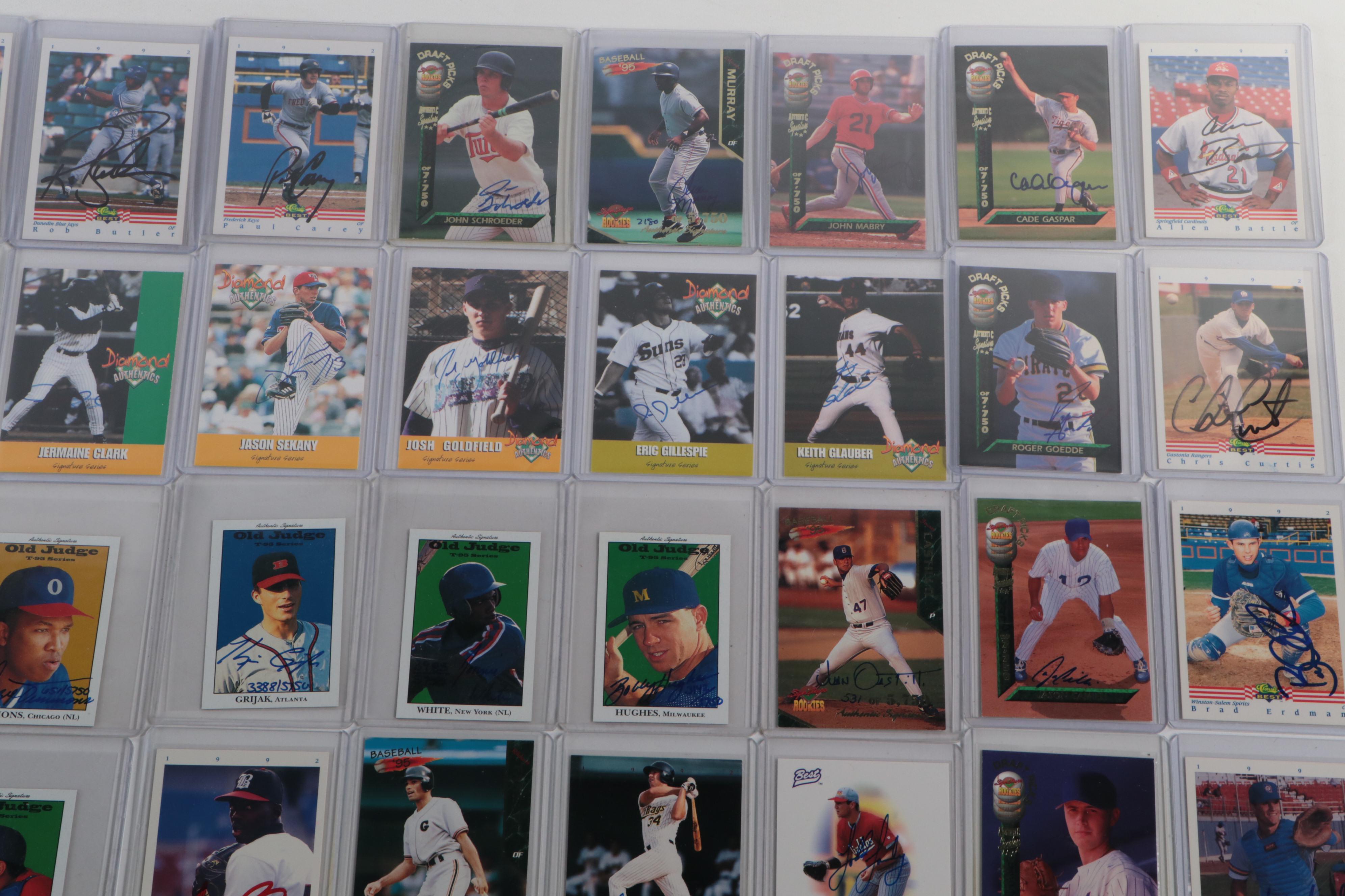 Signed Baseball Cards Featuring Gordon Amerson, David McCarty, and More