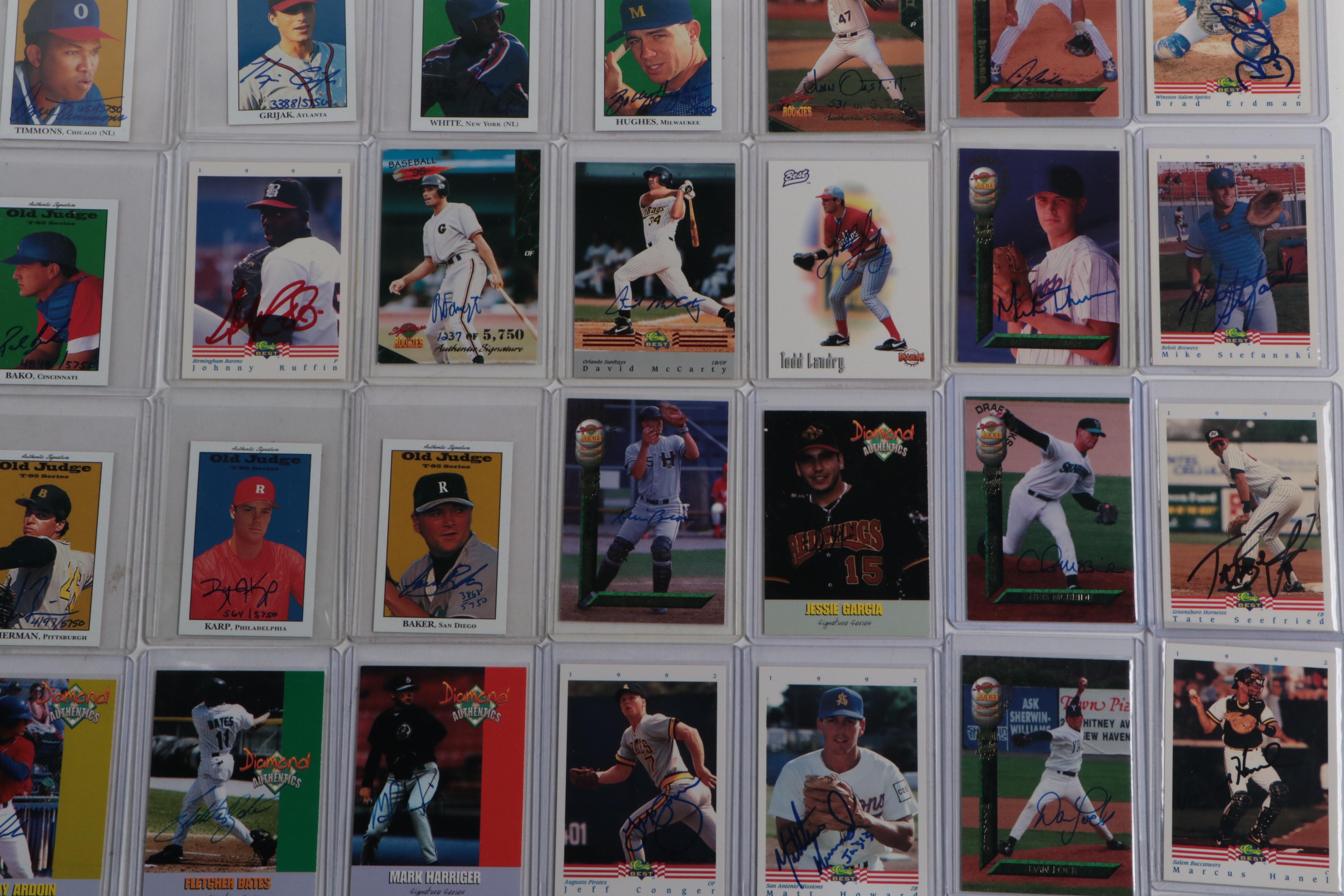Signed Baseball Cards Featuring Gordon Amerson, David McCarty, and More