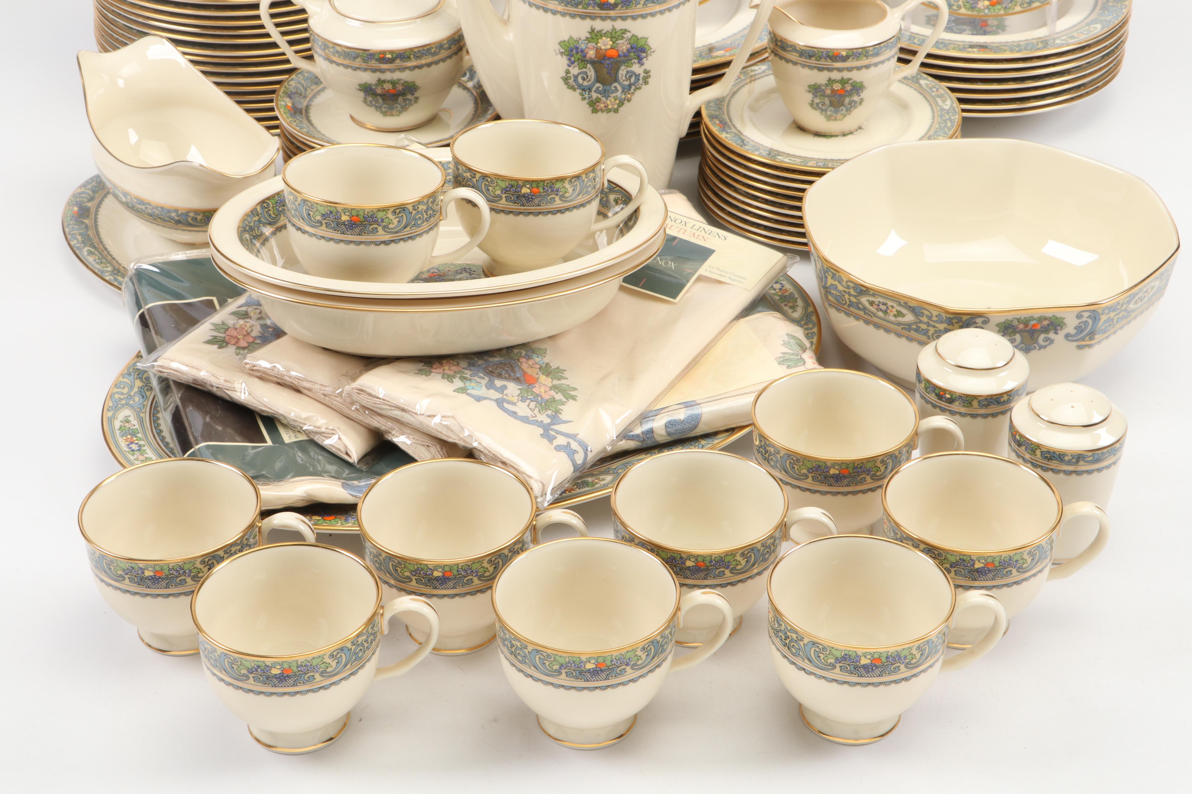 Lenox Presidential Collection "Autumn" Bone China Dinnerware with Table Linens