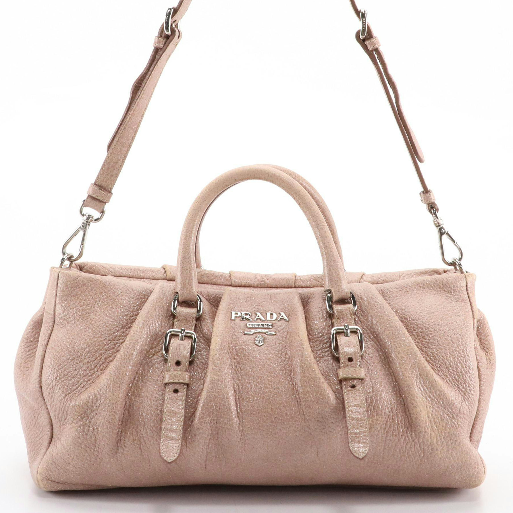 Prada Shimmery Leather Shoulder Bag