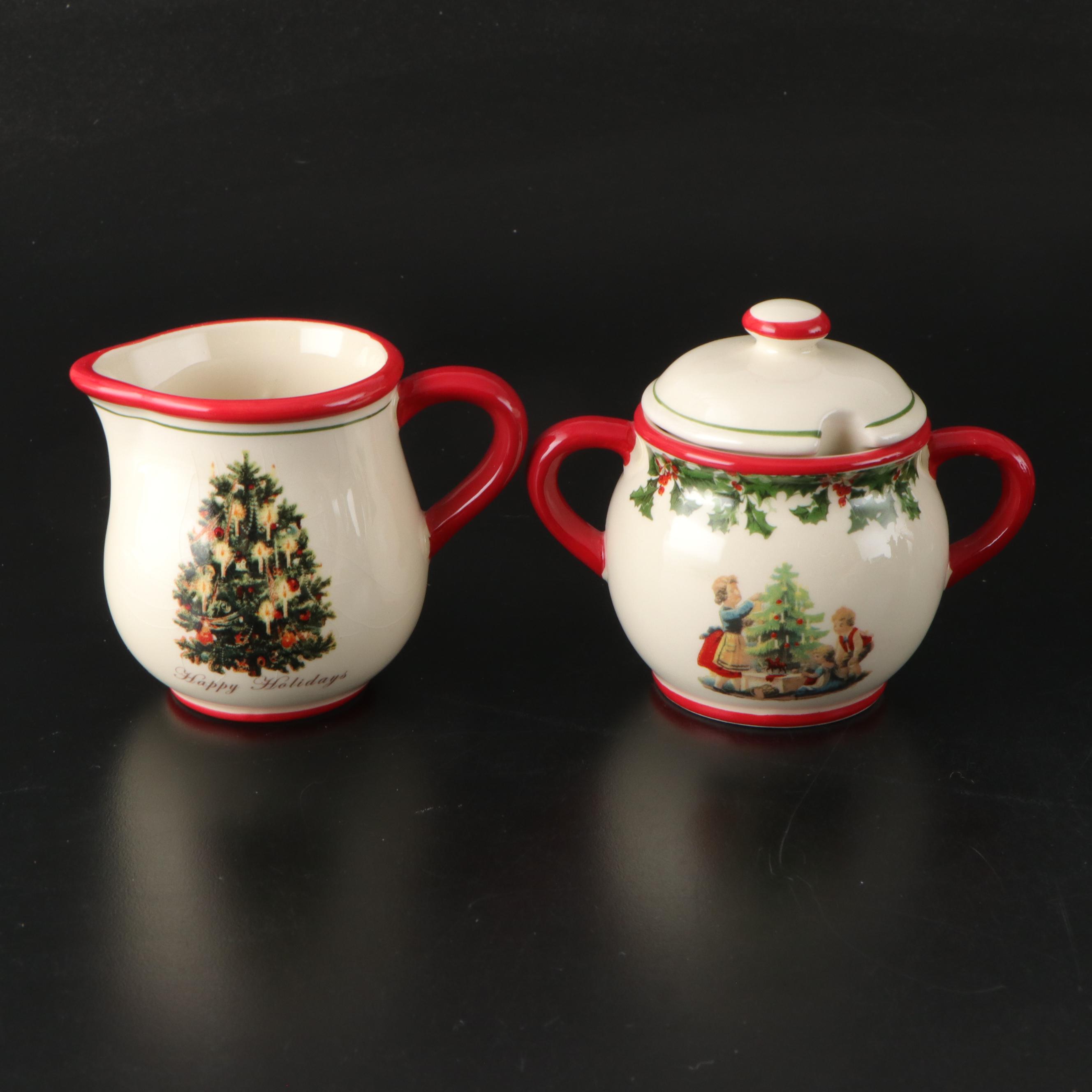 Longaberger "Snow Friends" Ceramic Plate with Glass Bowl and More