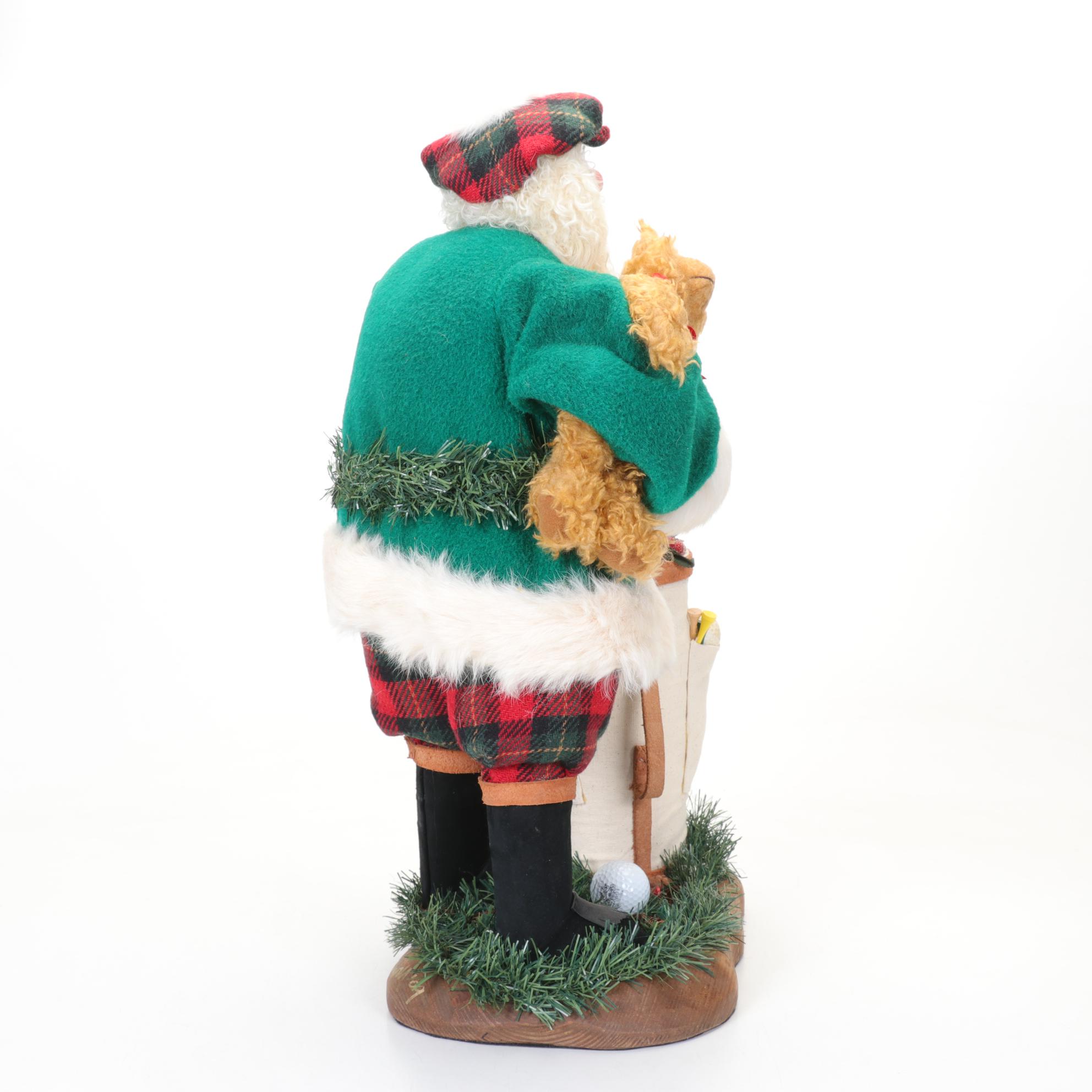Signed Golfing Santa Claus Statue, 2009