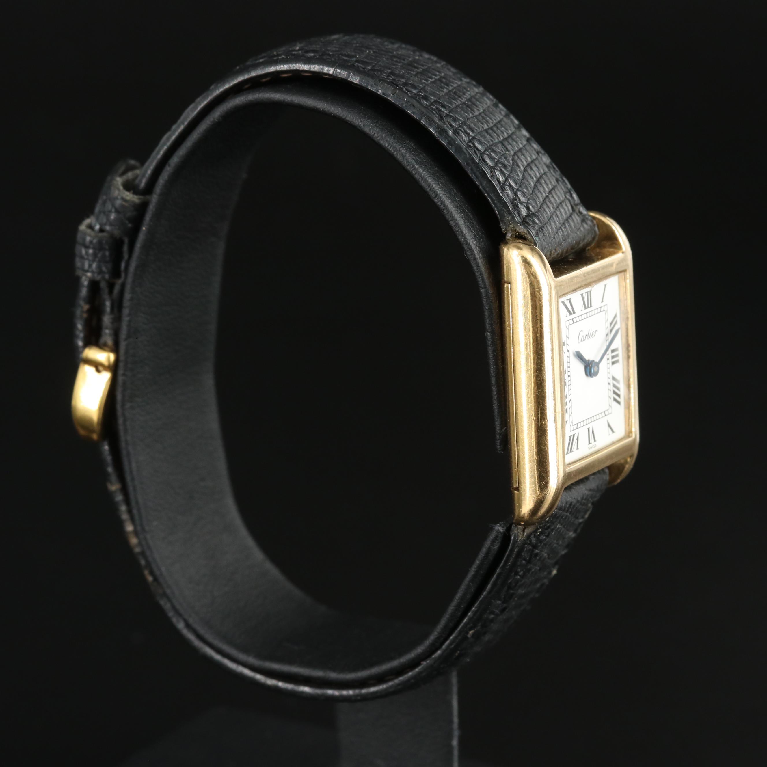 Cartier Tank Gold Plated Mechanical Watch