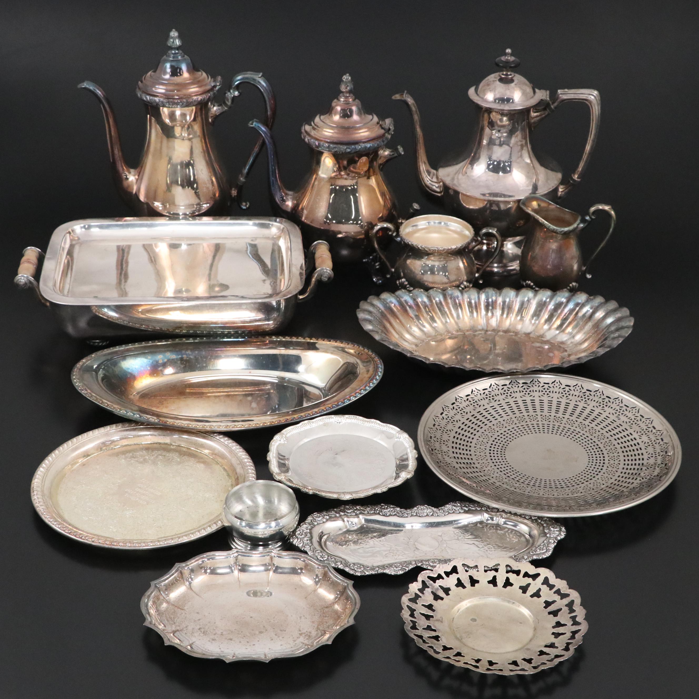 International Silver Co. "Wickford" Silver Plate Tea Service with More Serveware