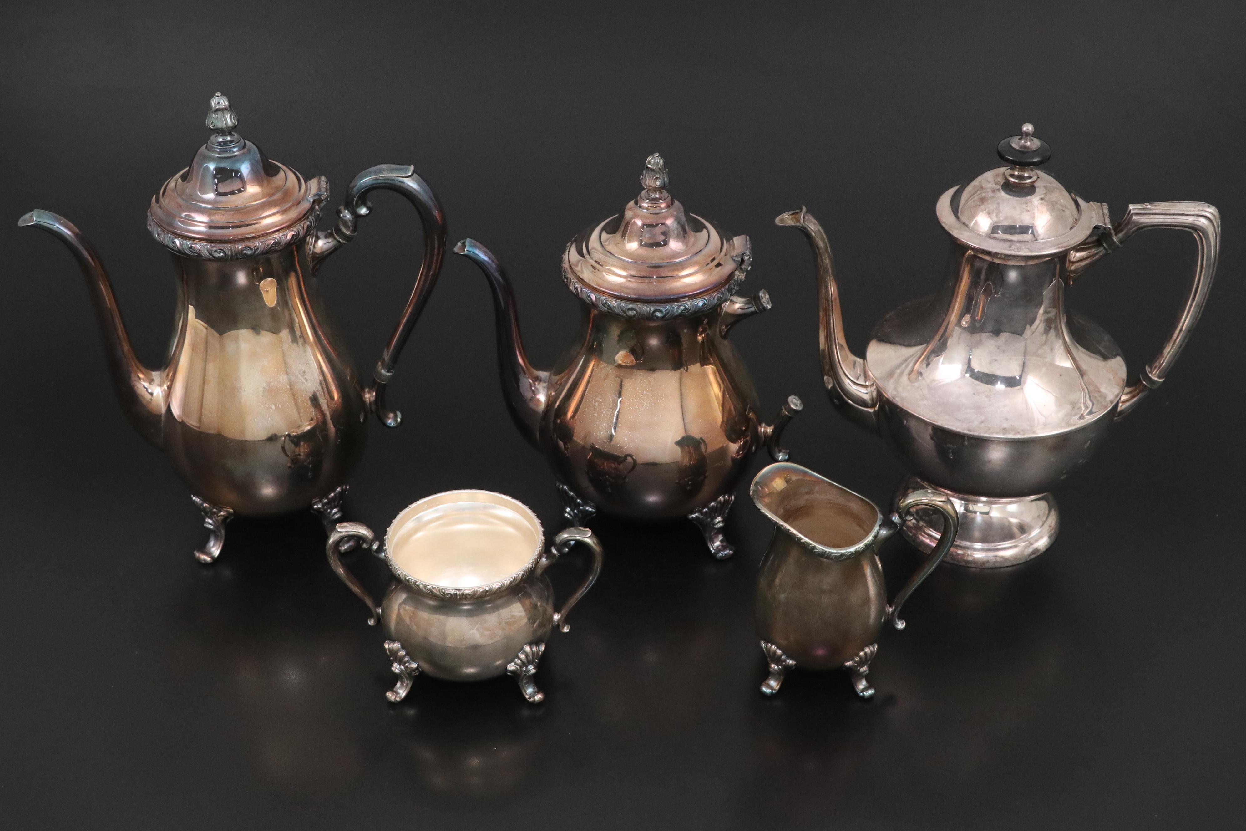 International Silver Co. "Wickford" Silver Plate Tea Service with More Serveware