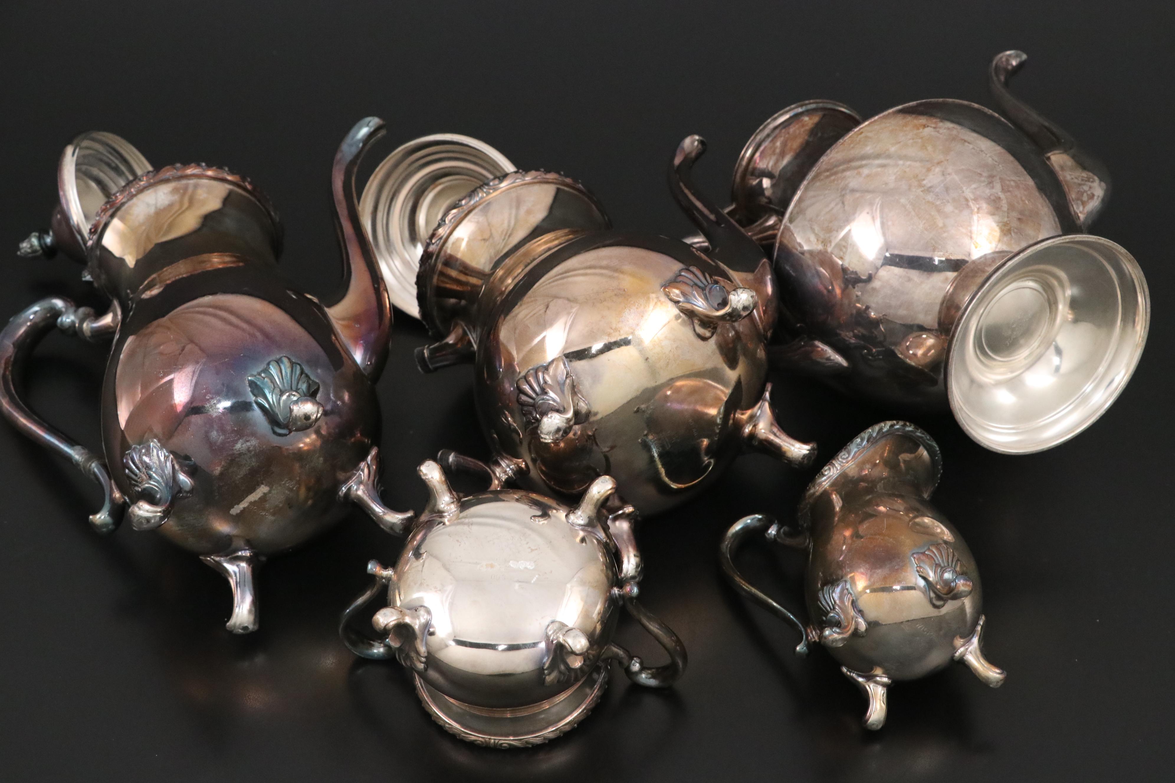 International Silver Co. "Wickford" Silver Plate Tea Service with More Serveware