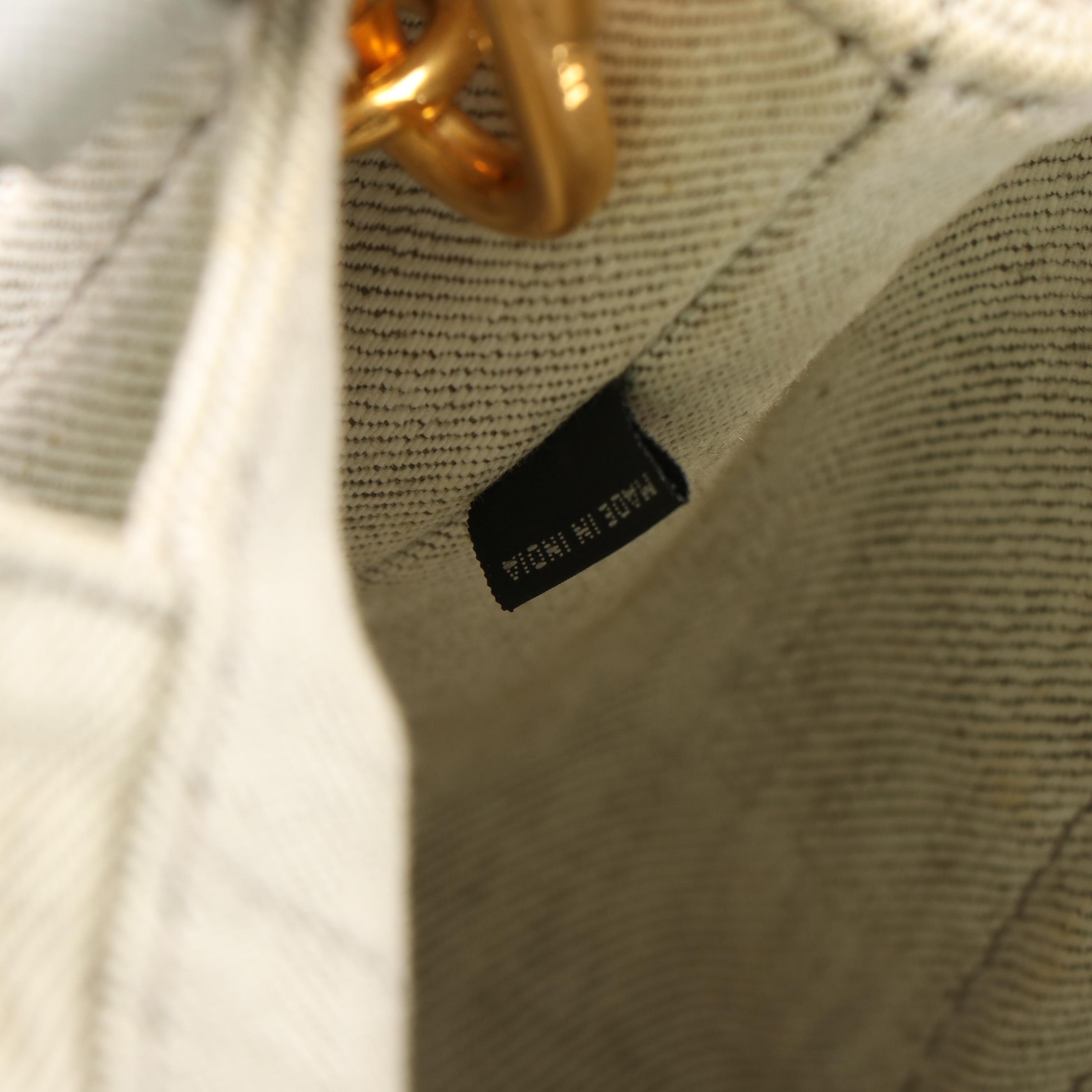 Prada Canapa Logo Bianco Gray Denim Tote Bag