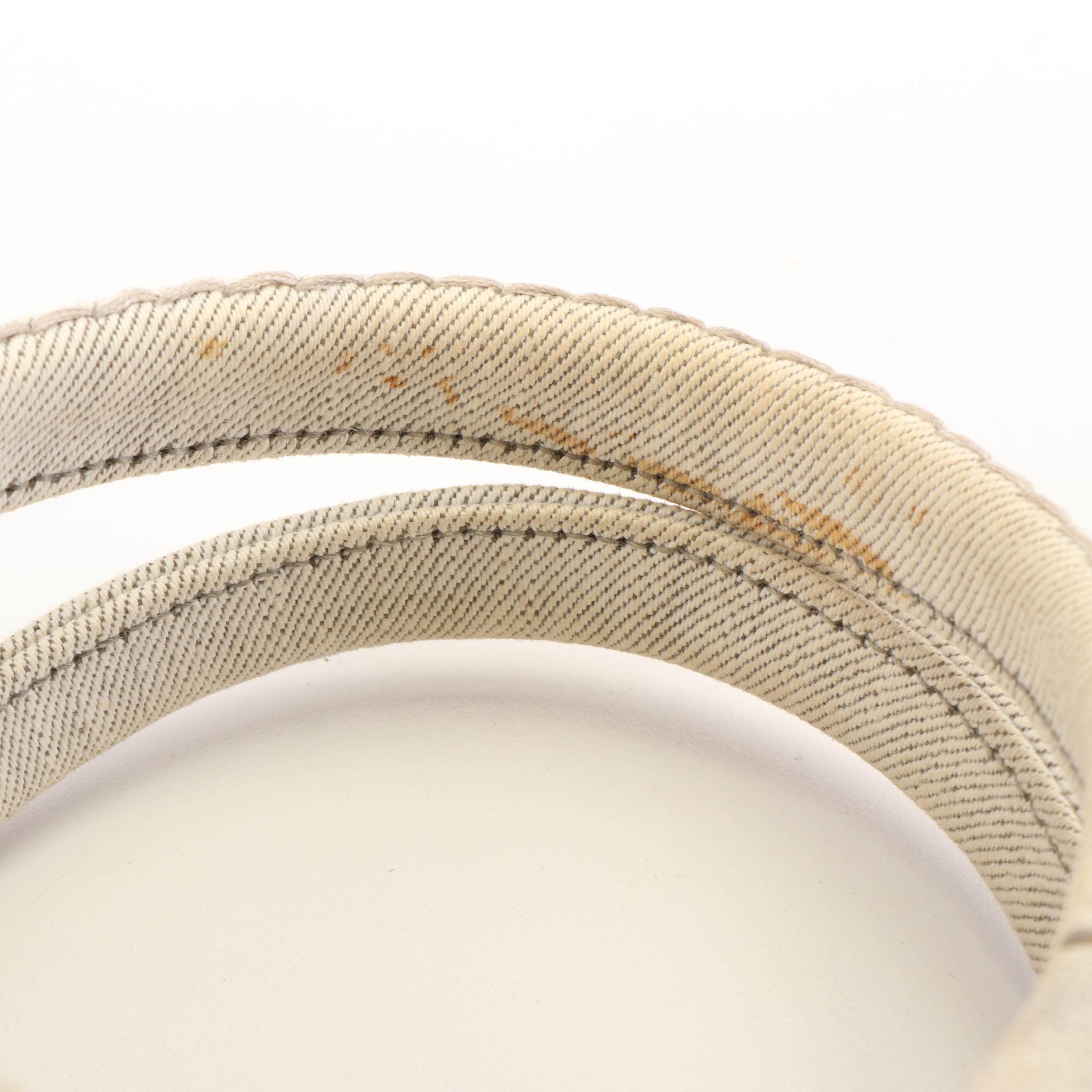 Prada Canapa Logo Bianco Gray Denim Tote Bag