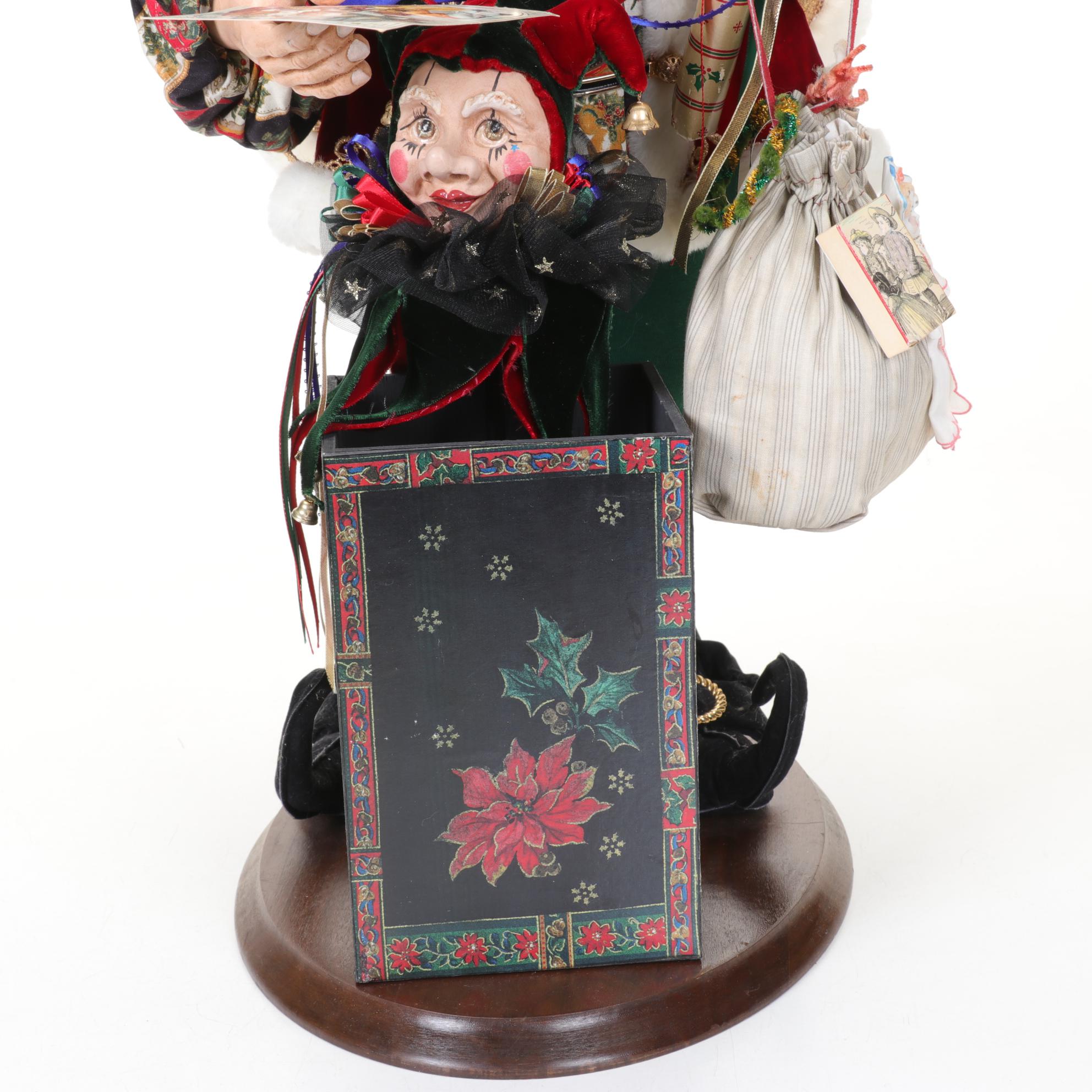 Amaranth Productions Santa with Jack-in-the-Box Figurine