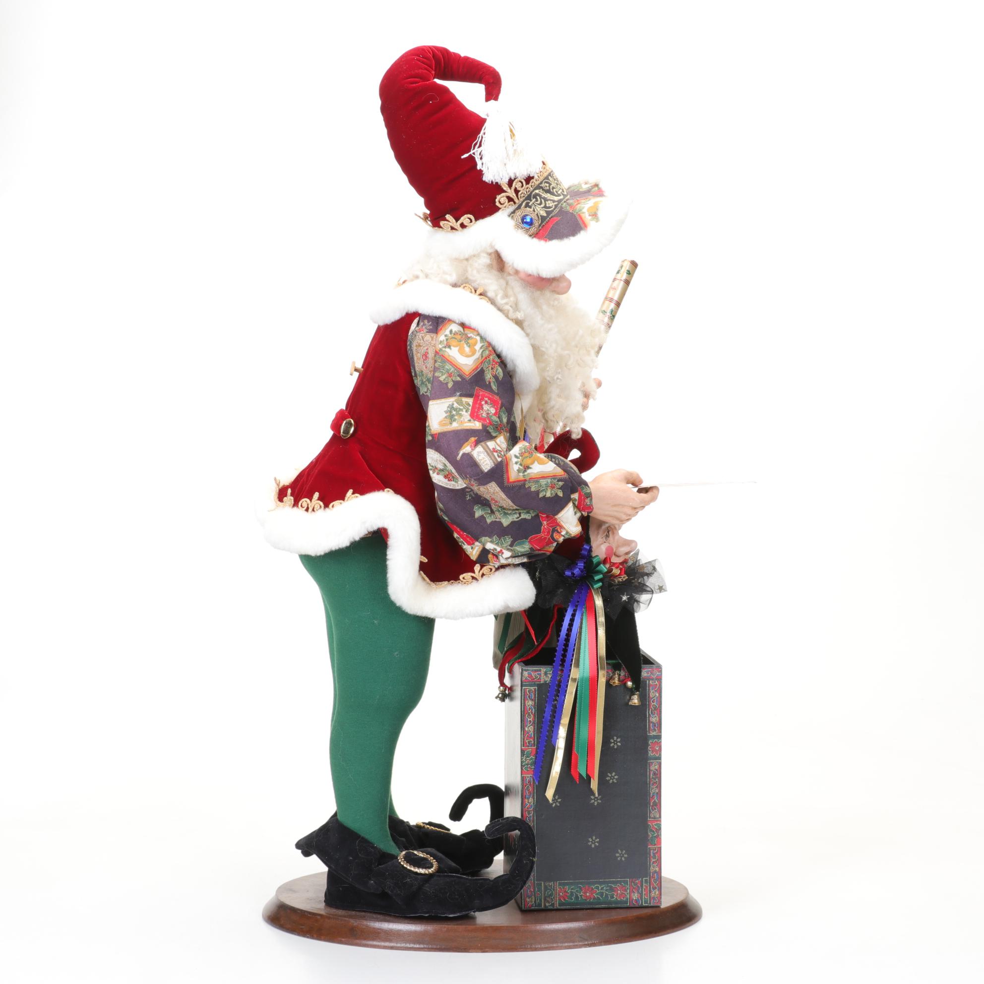 Amaranth Productions Santa with Jack-in-the-Box Figurine