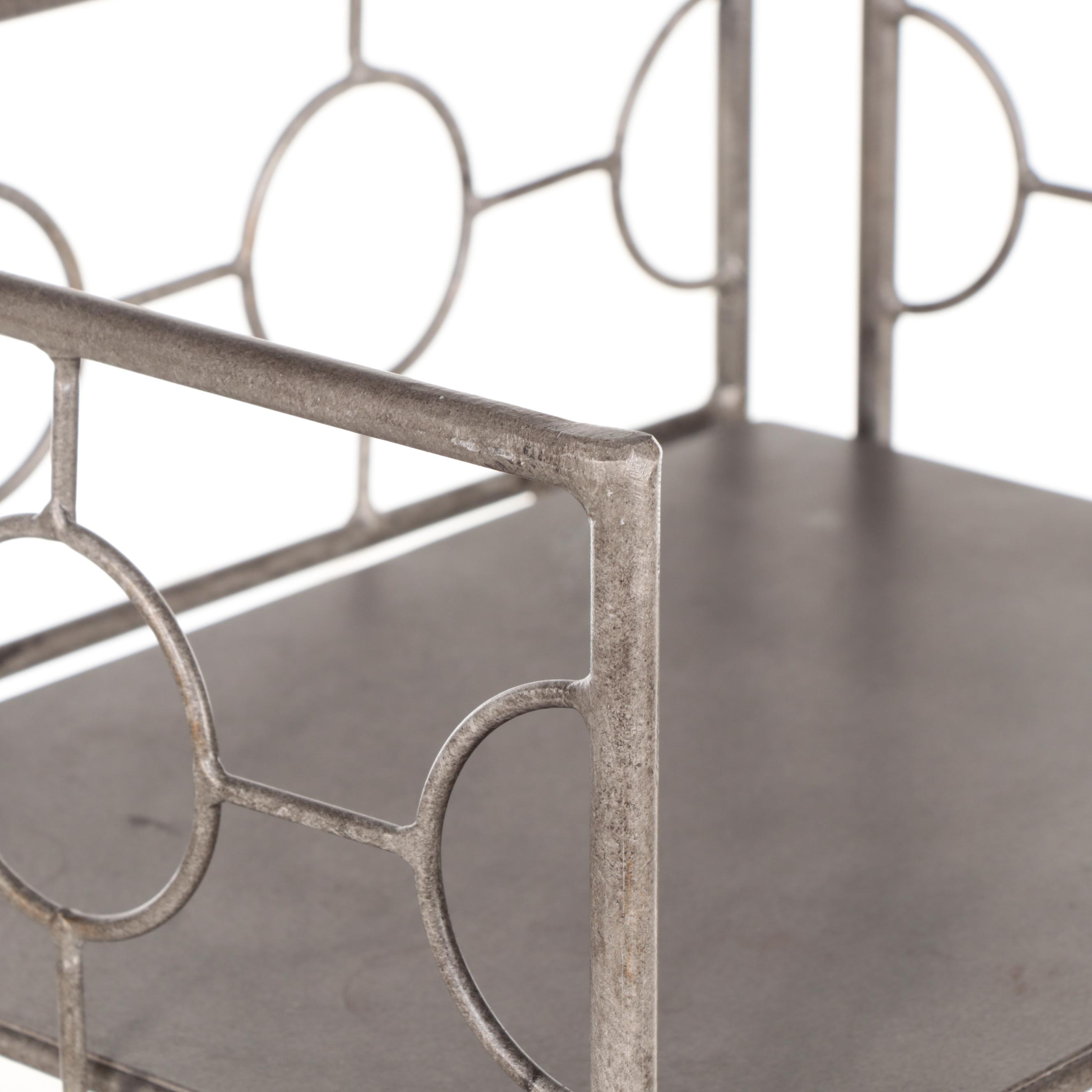 Contemporary Metal Four-Tier Collapsible Bookcase