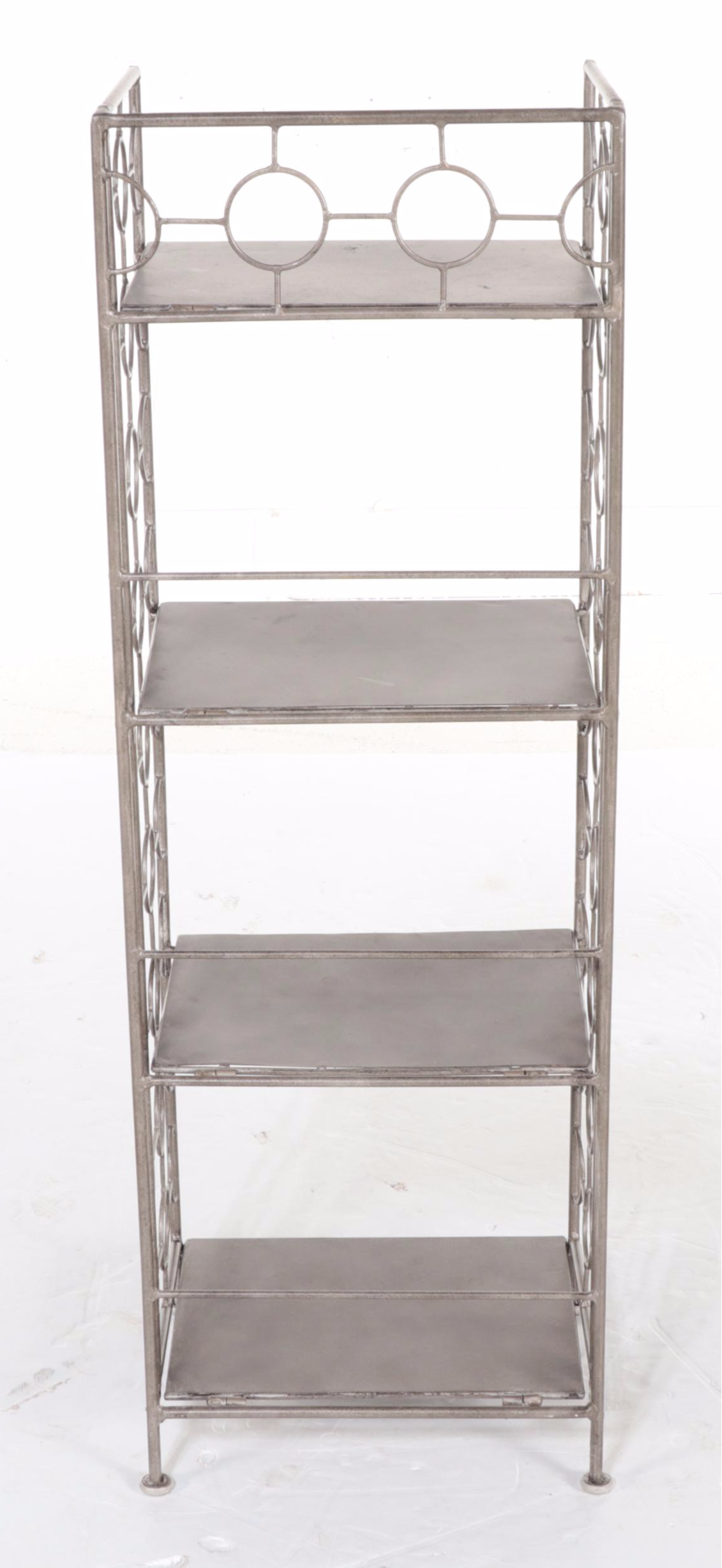 Contemporary Metal Four-Tier Collapsible Bookcase