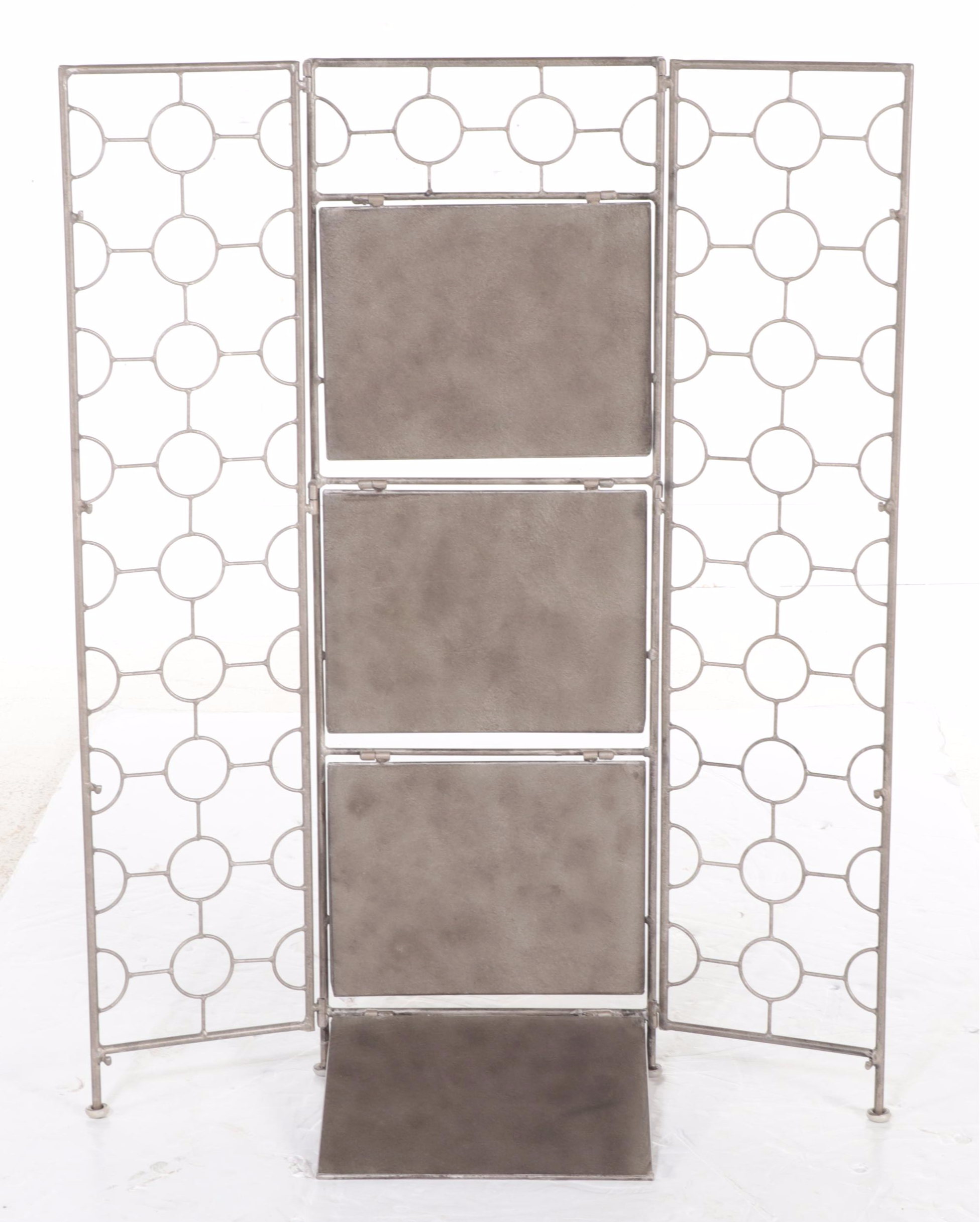 Contemporary Metal Four-Tier Collapsible Bookcase