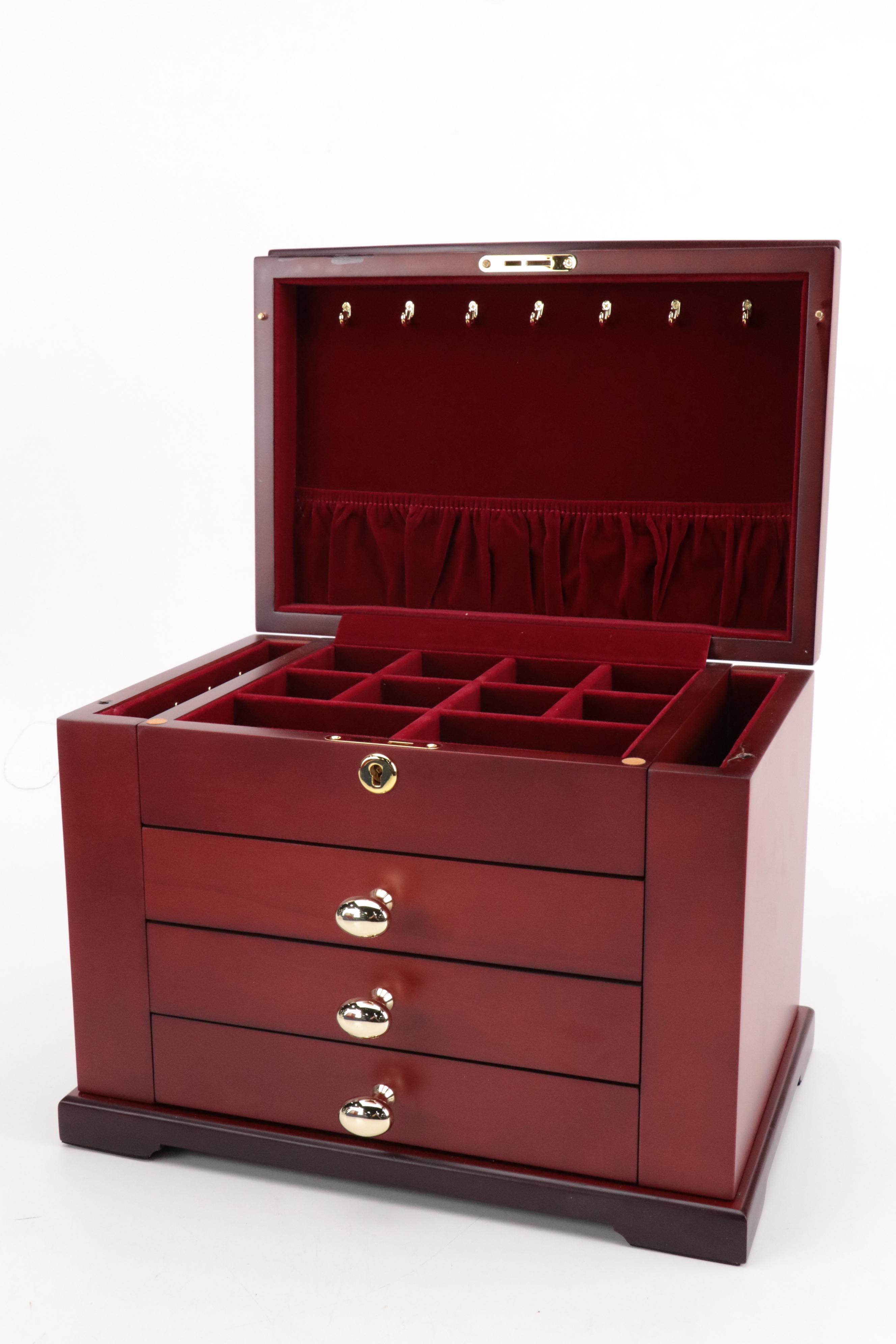Jere Cherry Wood Finish Jewelry Box
