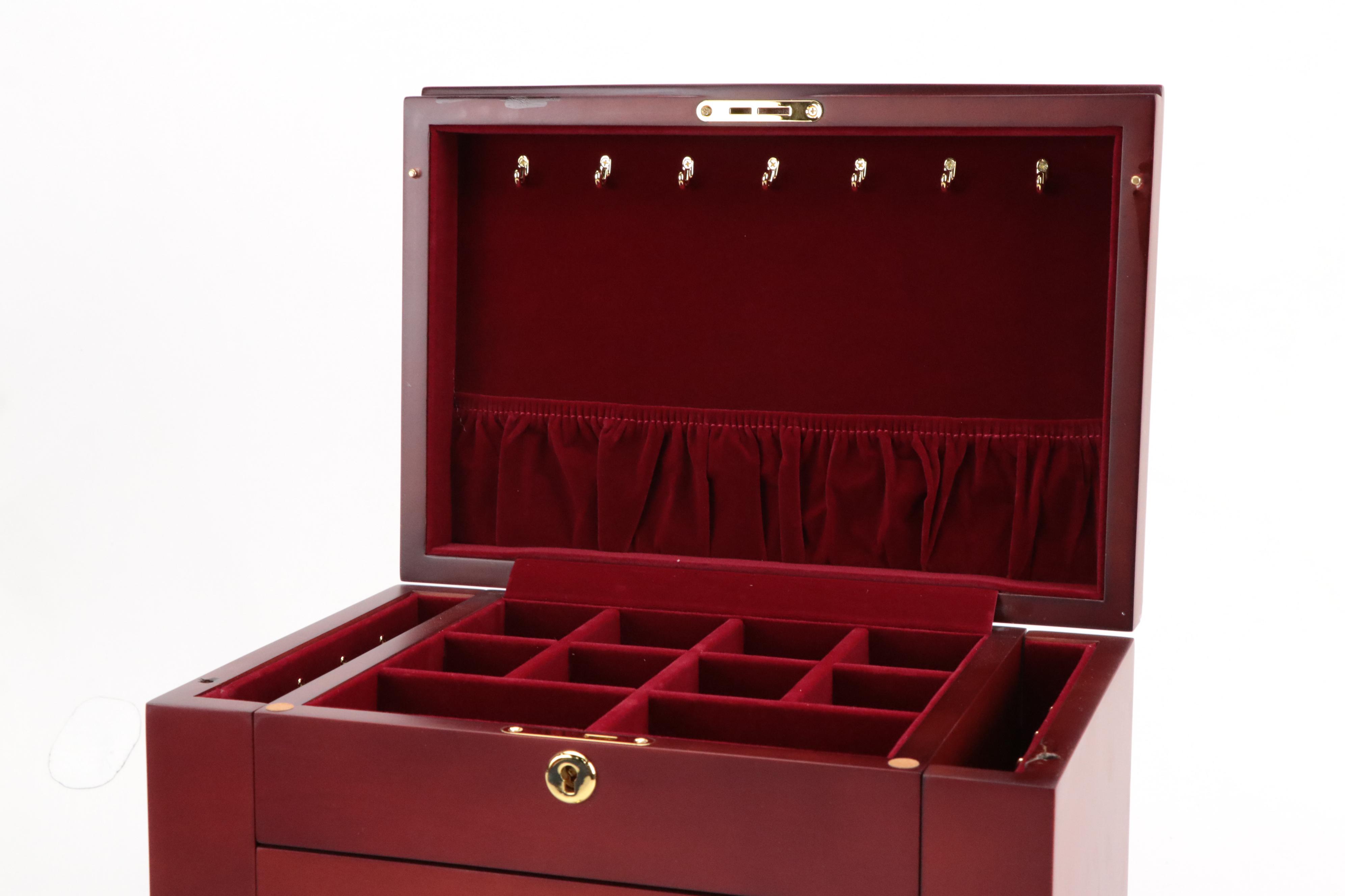 Jere Cherry Wood Finish Jewelry Box