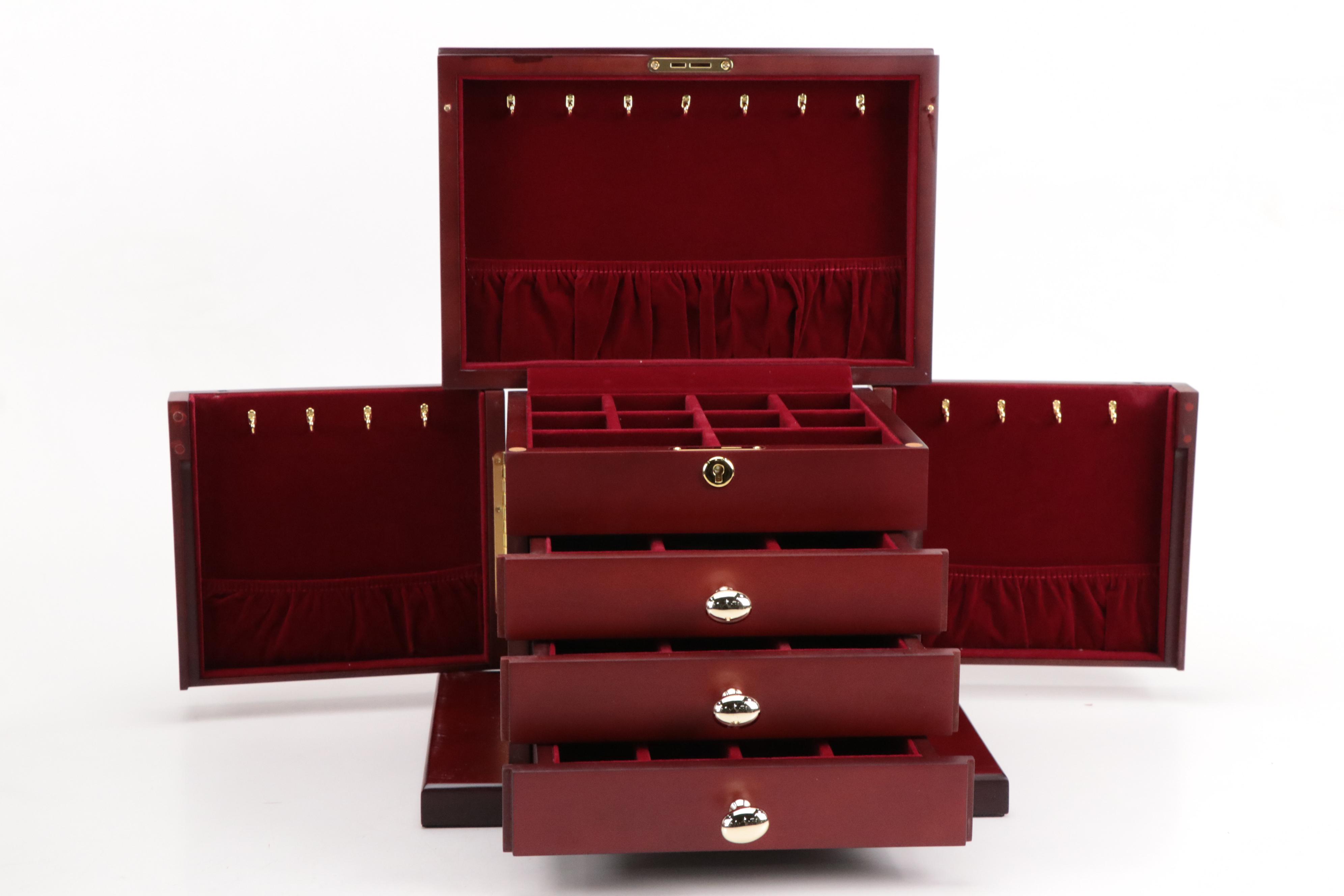 Jere Cherry Wood Finish Jewelry Box