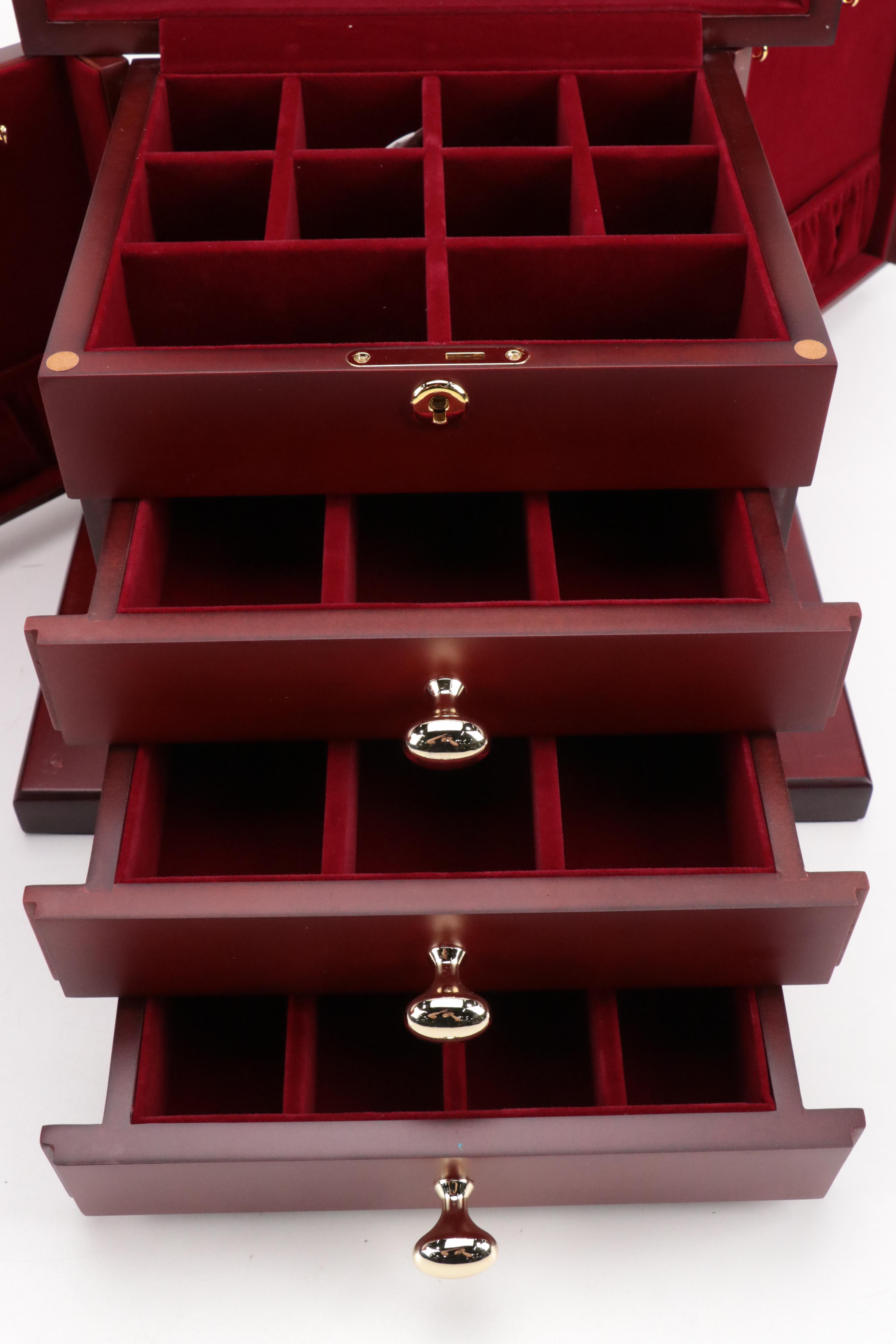 Jere Cherry Wood Finish Jewelry Box