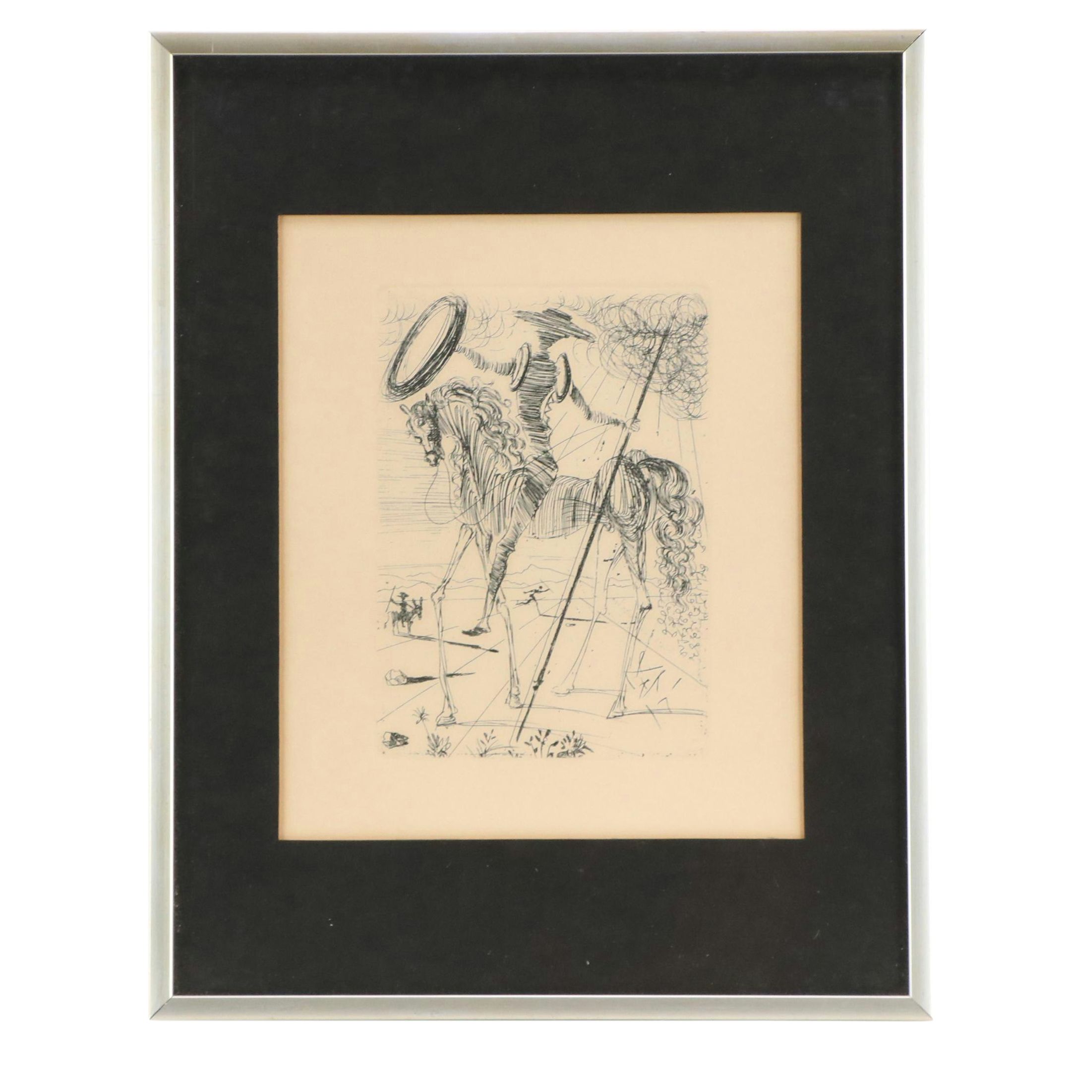 Salvador Dalí Restrike Etching "Don Quixote"