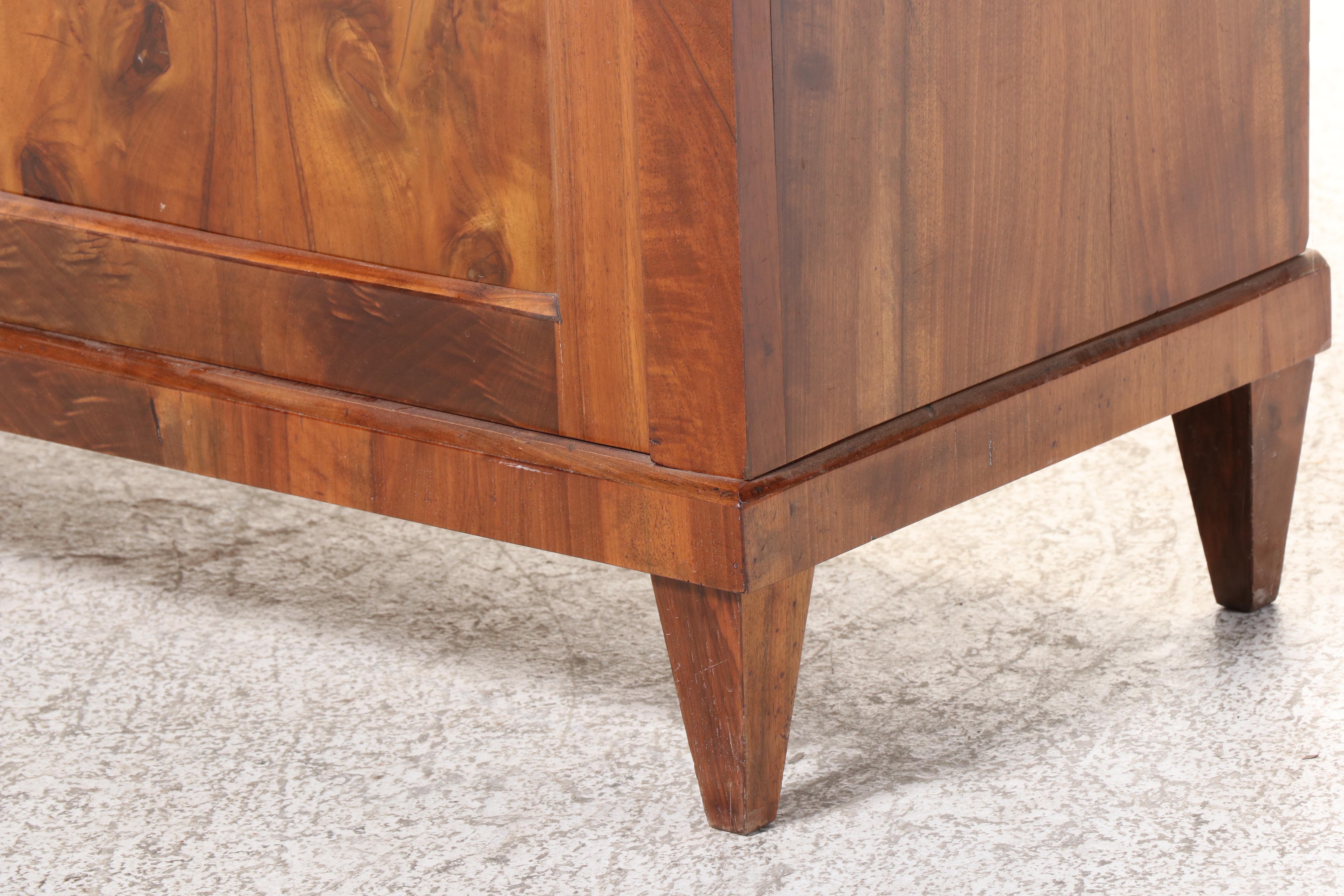 Empire Style Walnut and Parcel-Ebonized Bookcase, 20th Century