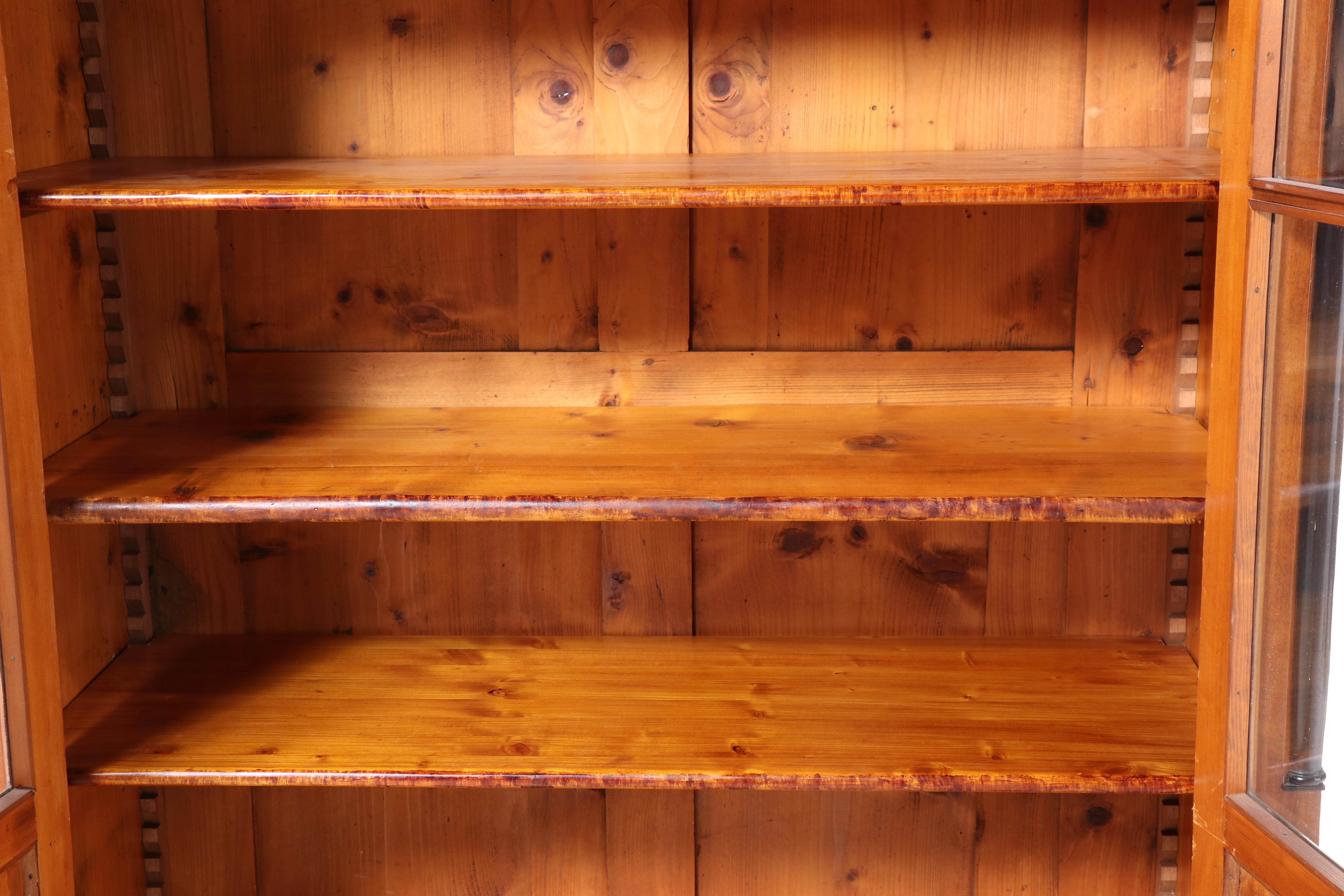 Empire Style Walnut and Parcel-Ebonized Bookcase, 20th Century