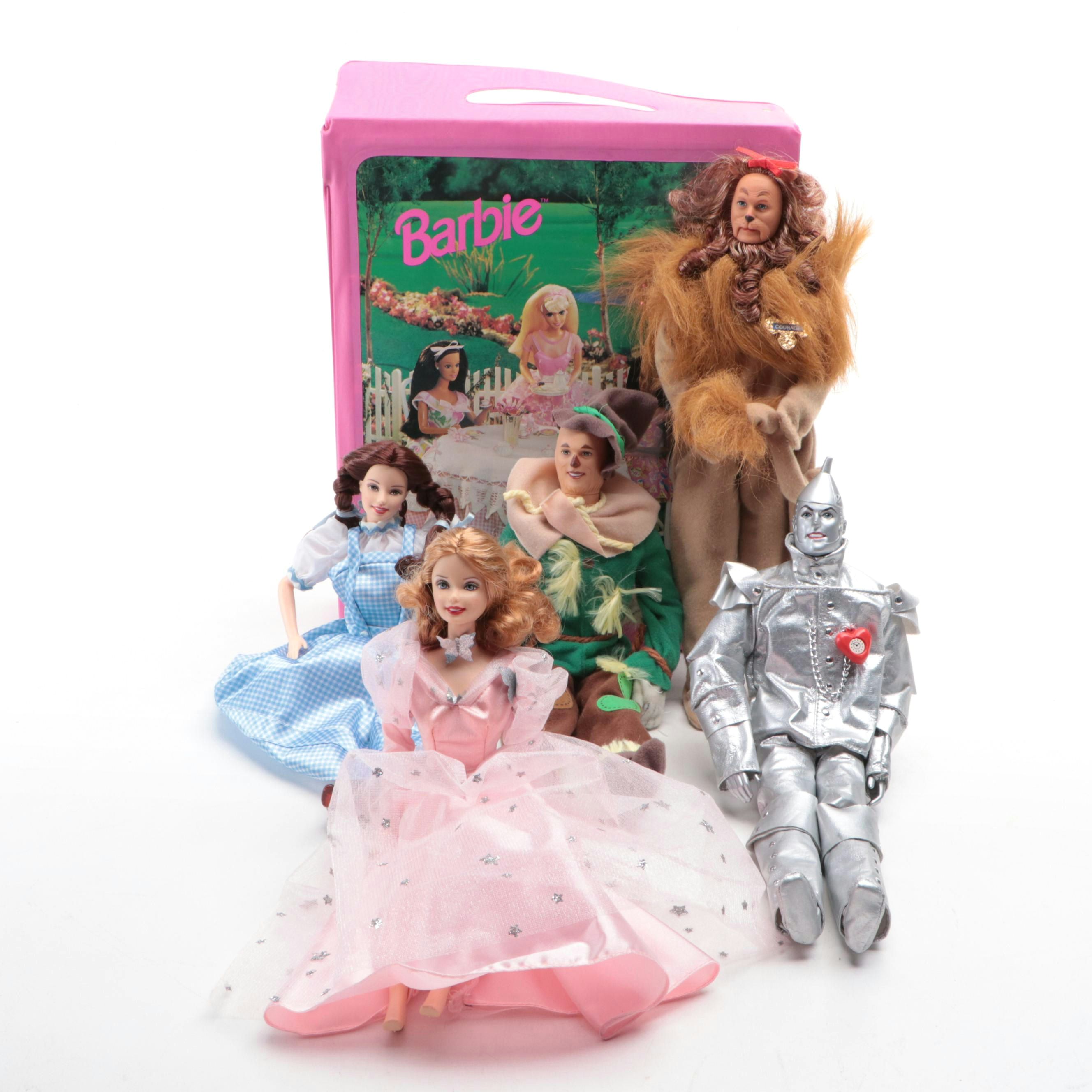 Barbie Wizard of Oz Dolls and Plastic Carrying Case, 1990s