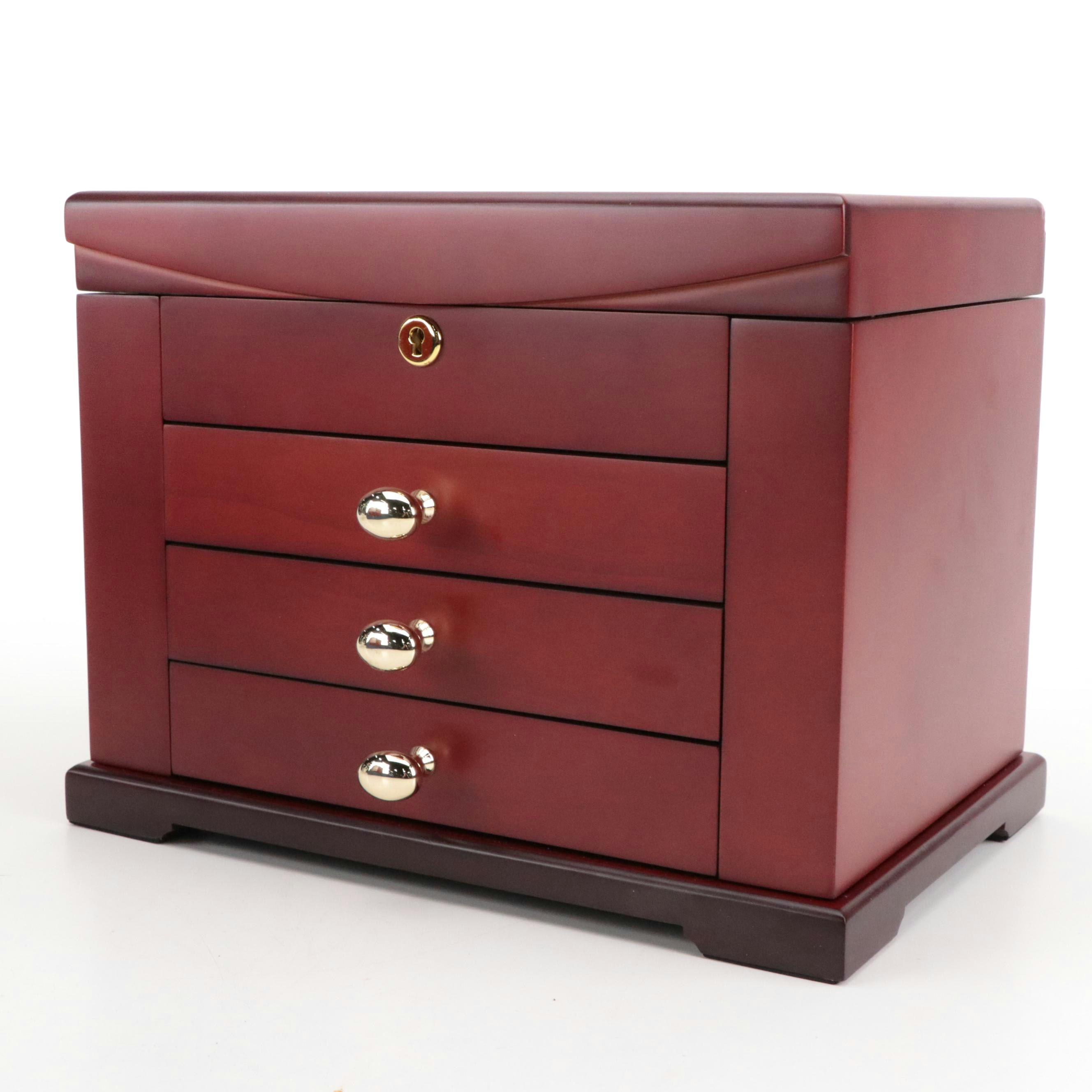 Jere Cherry Wood Finish Jewelry Box