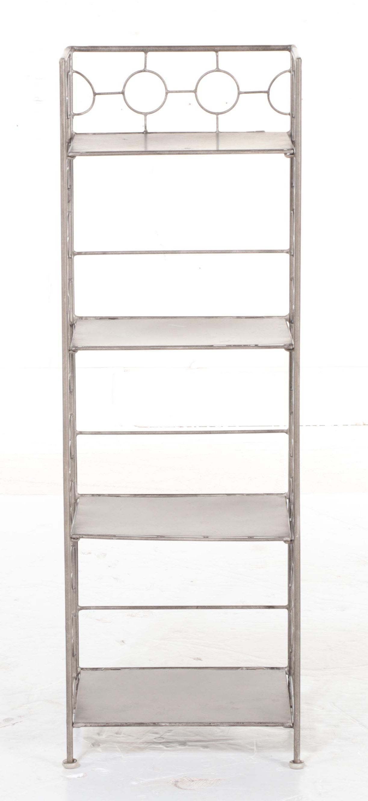 Contemporary Metal Four-Tier Collapsible Bookcase