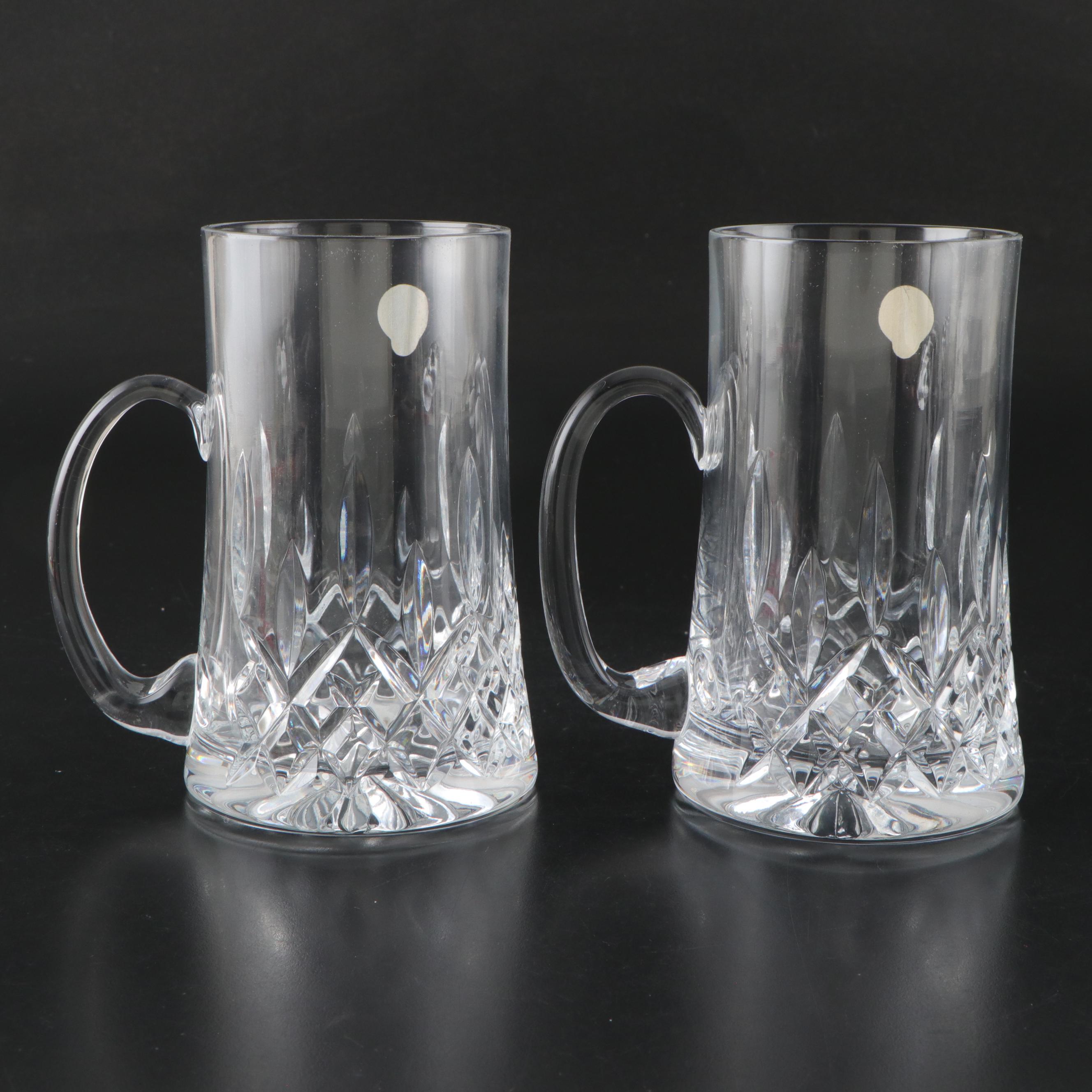 Pair of Waterford Crystal "Lismore" Beer Mugs