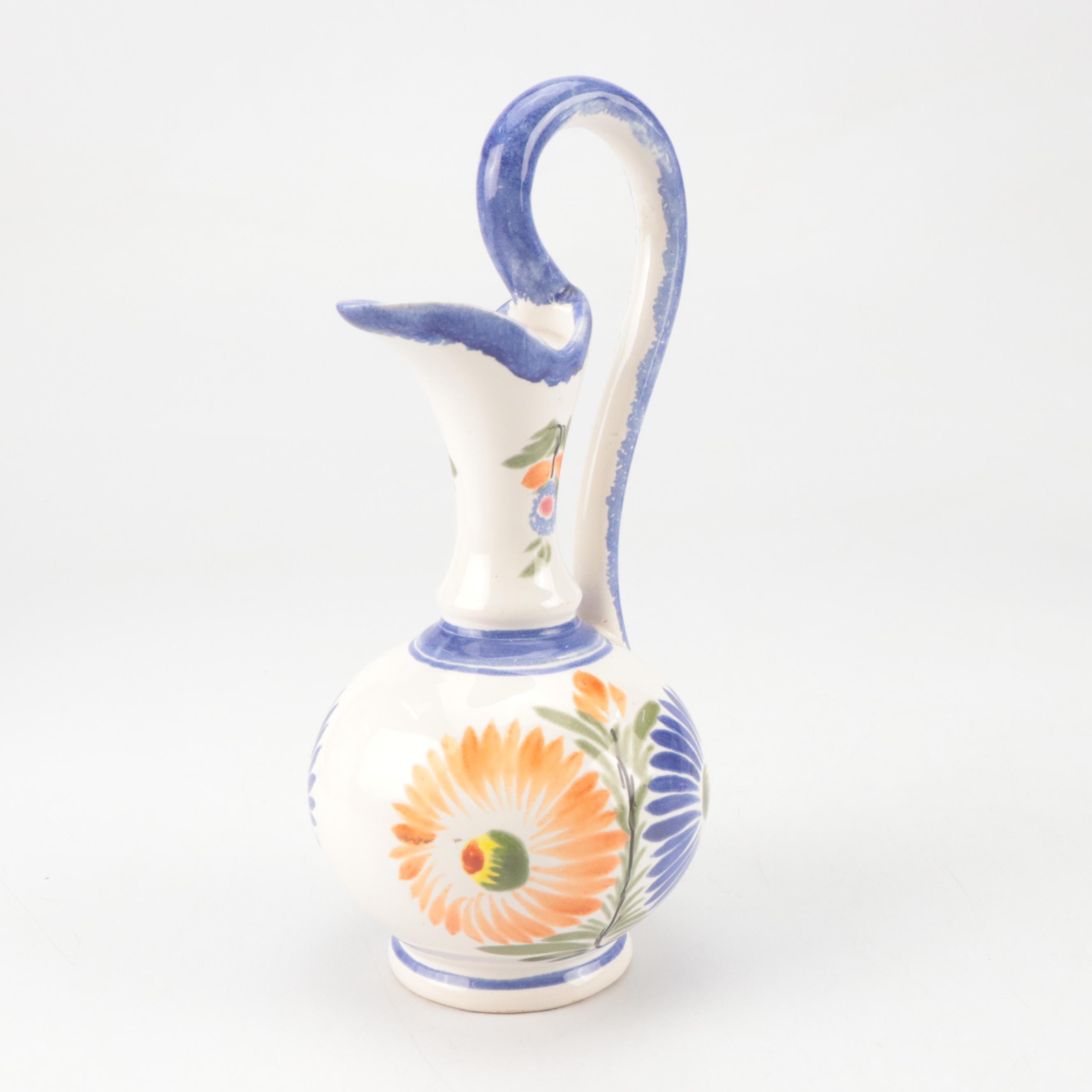 Quimper Ceramic Teapot with Mont Saint Michel Ceramic Vase and More